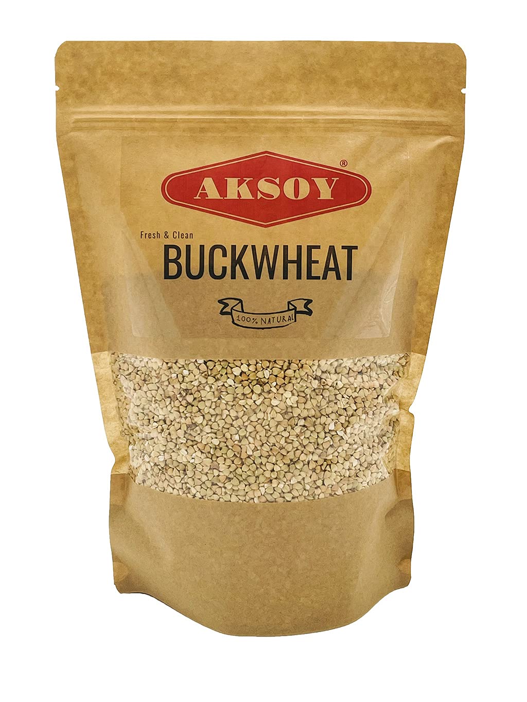AKSOY Hulled Buckwheat Groats - 1.25kg Raw Vegan Non-GMO Whole Grain Rich in Protein