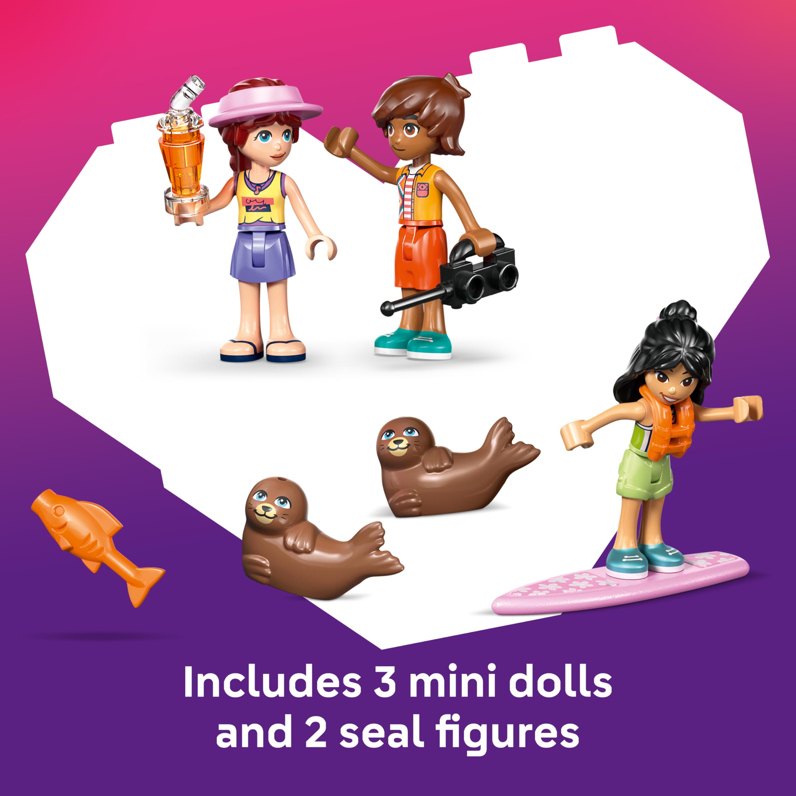 LEGO Friends Beach House with Seals Building Set - 3 Mini Dolls, 2 Animal Figures | Ages 7+ 5