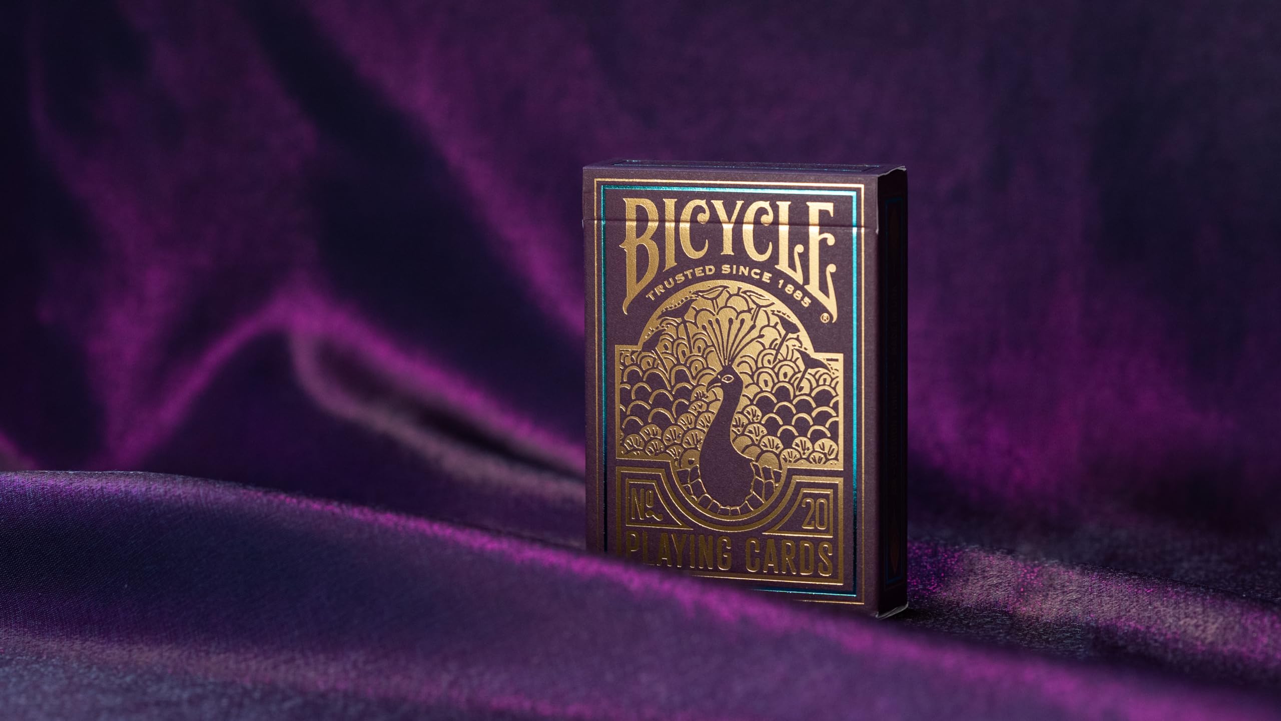 Bicycle Peacock Purple Playing Cards - Air Cushion Finish | Cold-Foil Accents | 1 Deck 3