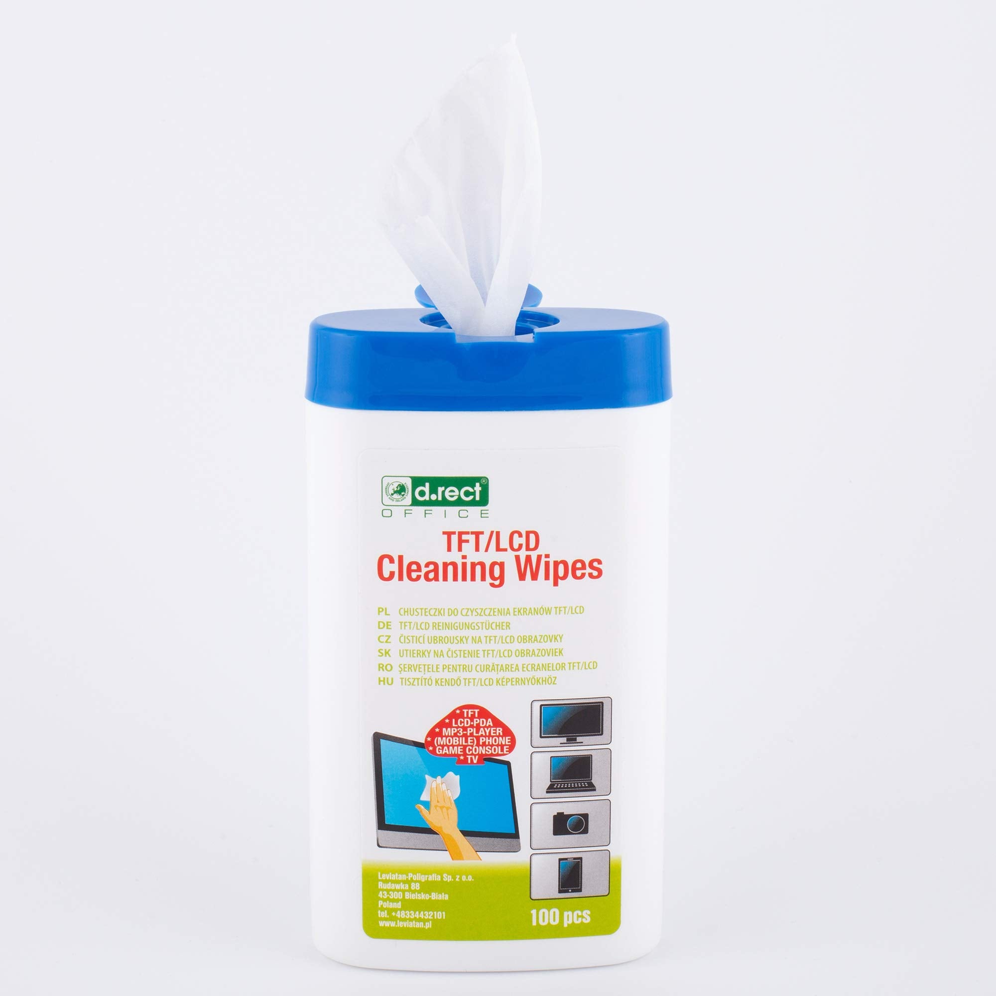 D.RECT Cleaning Wipes for TFT/LCD Screens, Laptops, Tablets - 100 Count Dispenser 2