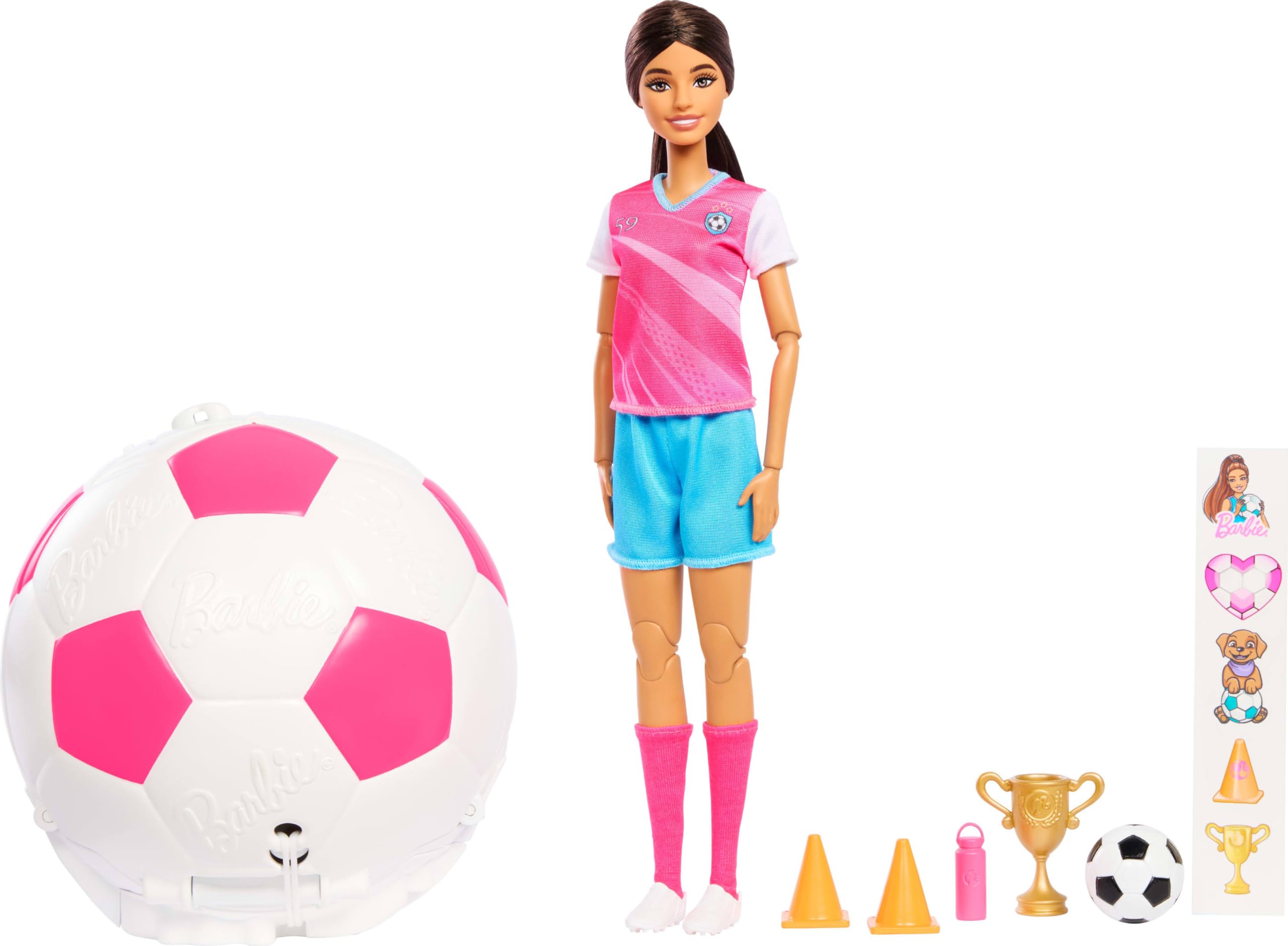 Barbie Team Roll and Reveal Soccer Player Doll - 8 Surprises | Ages 5+ | Plastic 1
