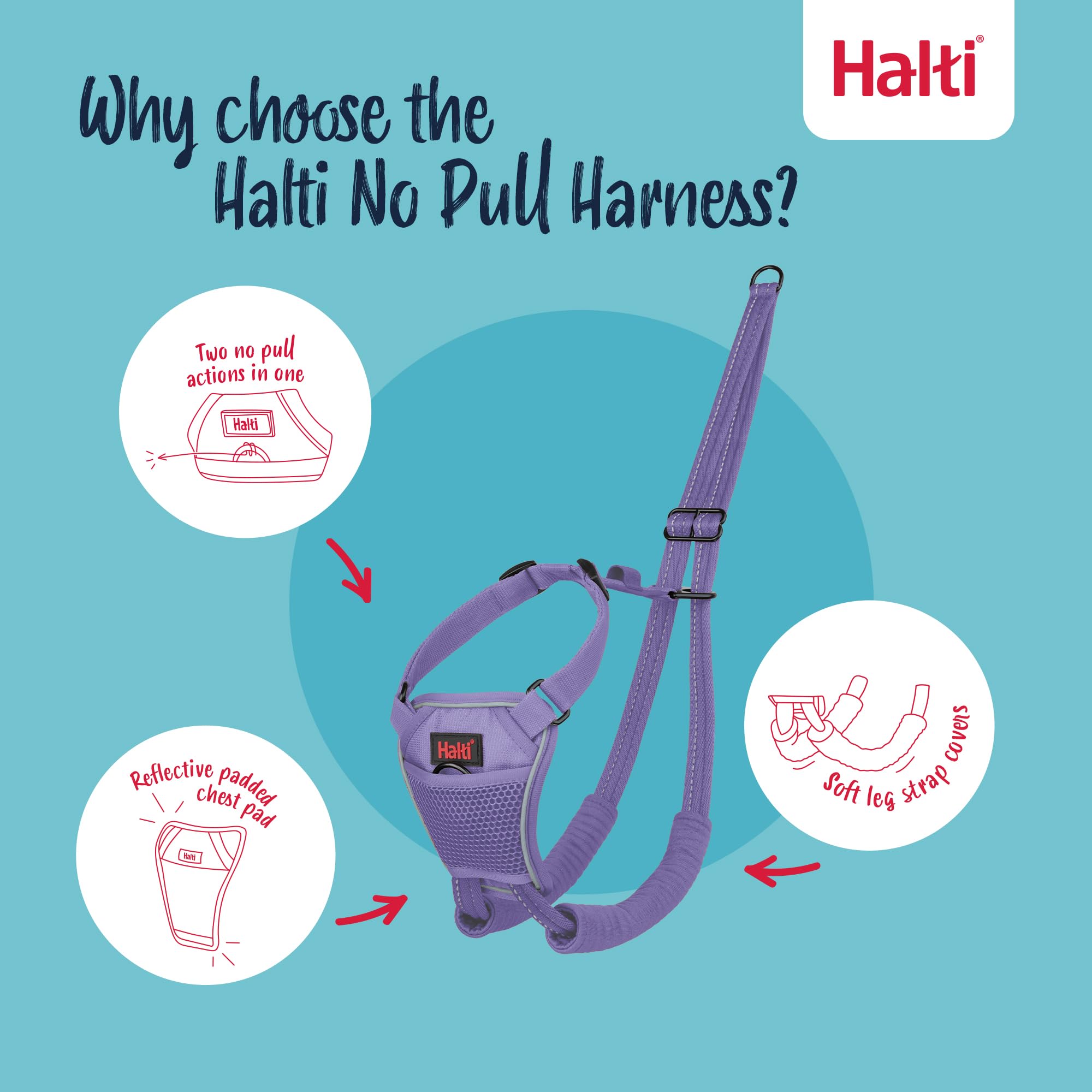 Halti No Pull Dog Harness - Stops Pulling, Comfortable Fit | Size M, Purple 3