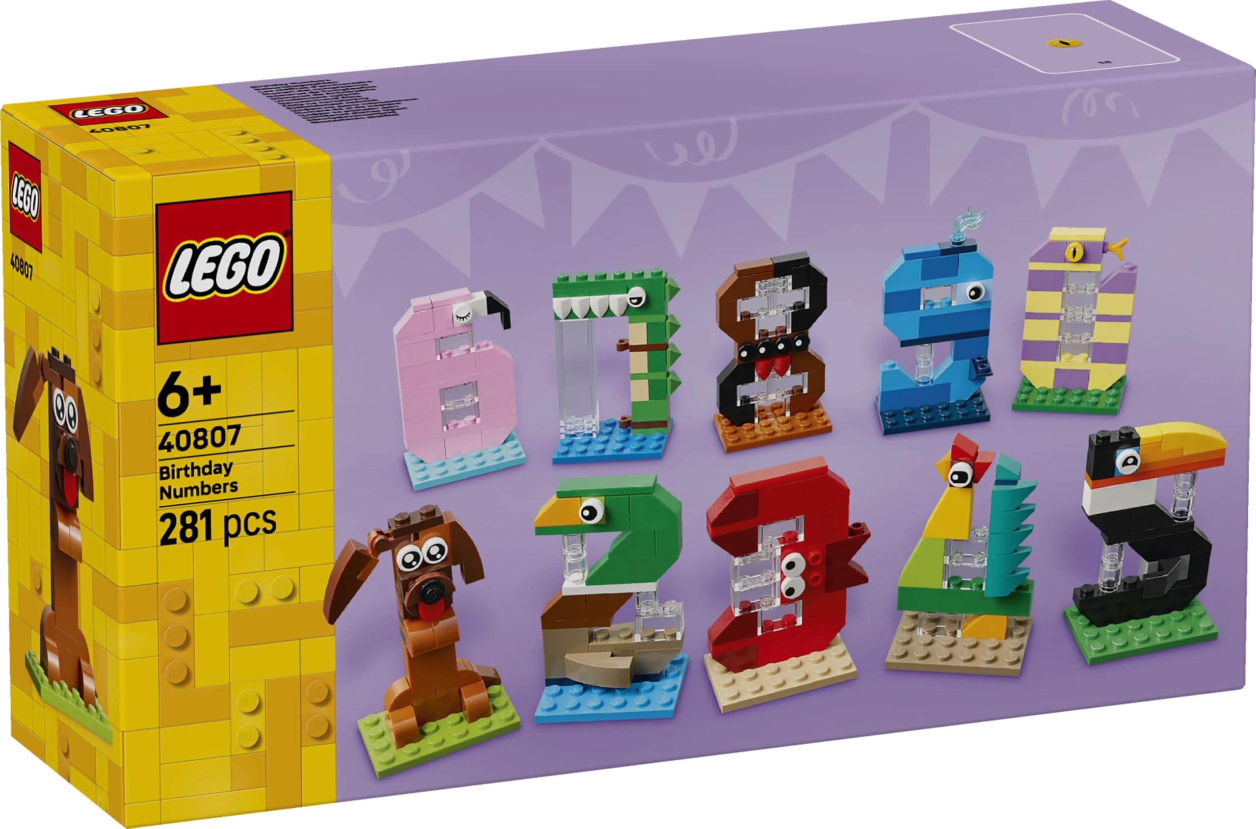 LEGO Birthday Numbers Cake Topper Set 40807 with 10 Animal Figures | Ages 6+ 5
