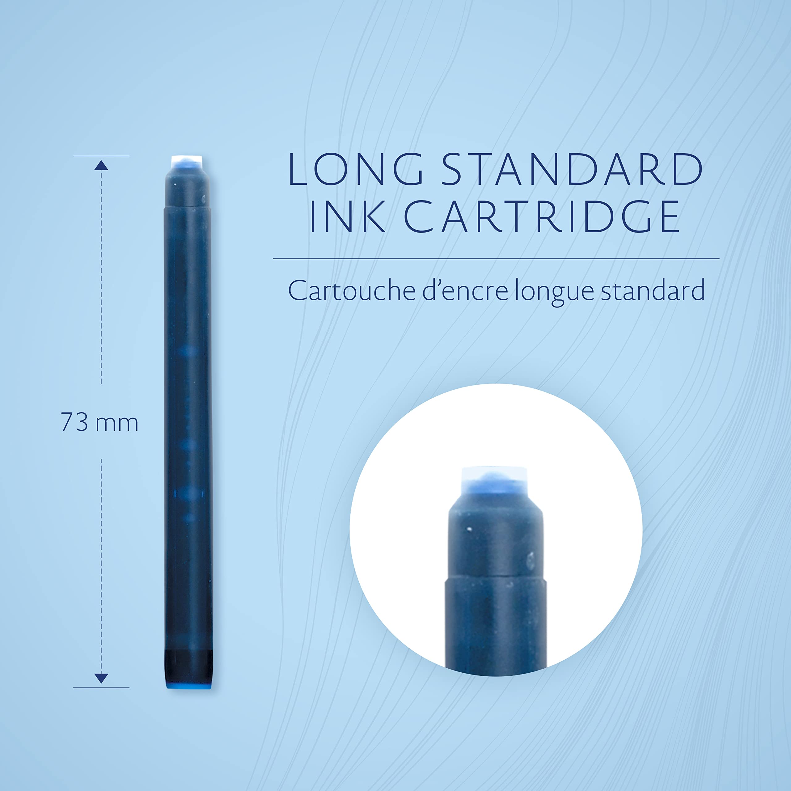 Waterman Fountain Pen Refills - Long Cartridges | Serenity Blue Ink | 8 Count 3