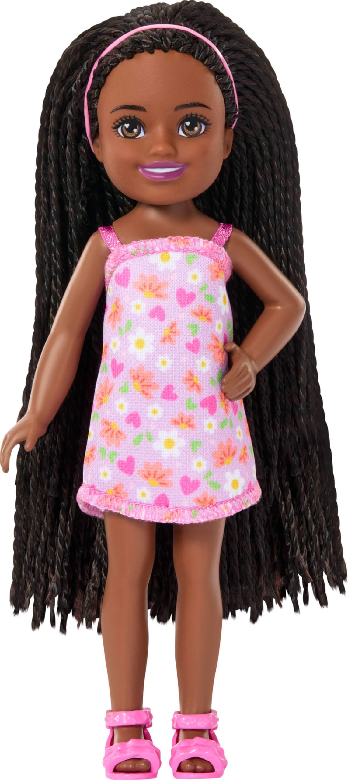 Barbie Club Chelsea Doll - 6-Inch Ari with Braided Hair & Purple Flower Dress