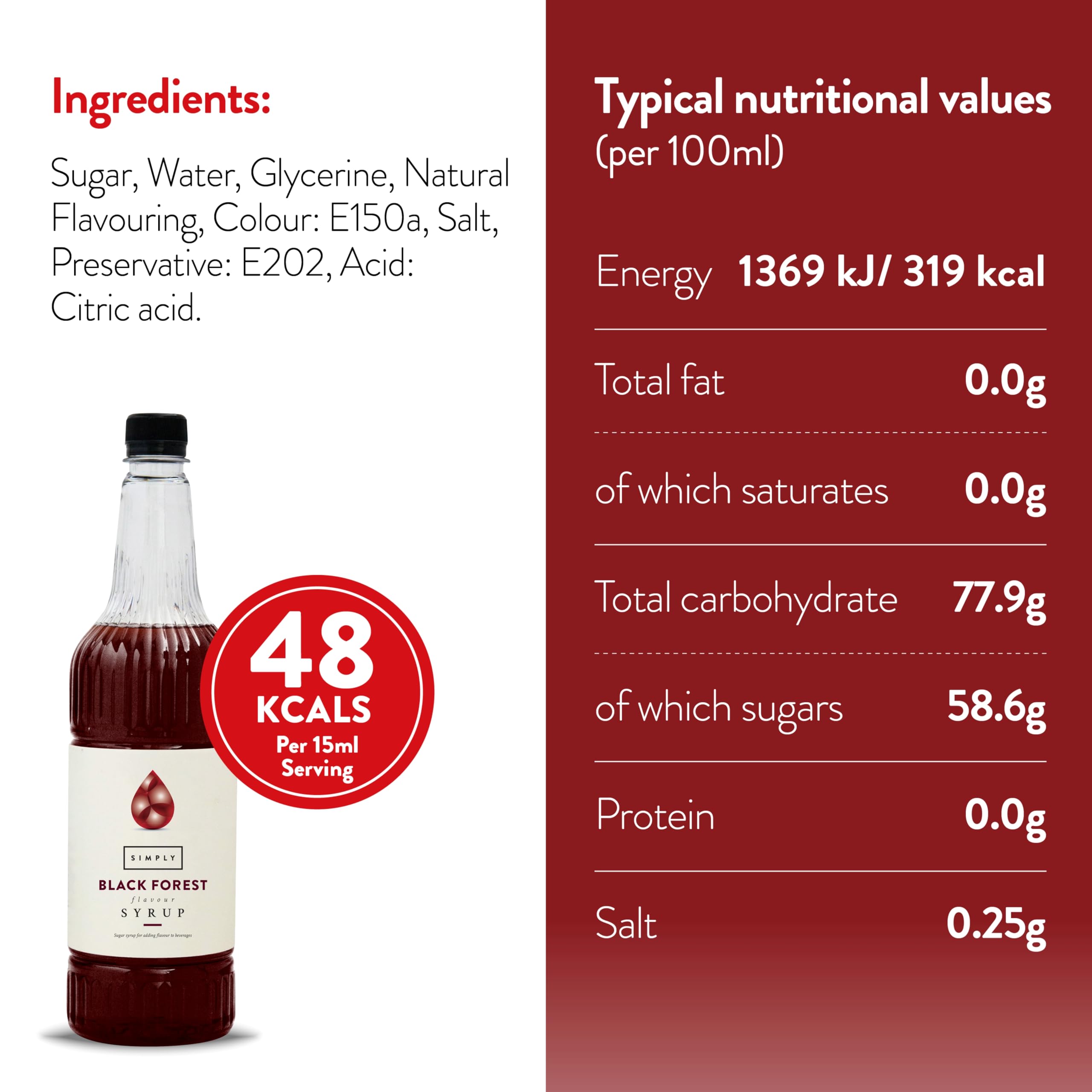 Simply - Schwarzwälder Sirup Veganer &amp; nussfreier aromatisierter Sirup für Kaffee, Cocktails &amp; Backen 7