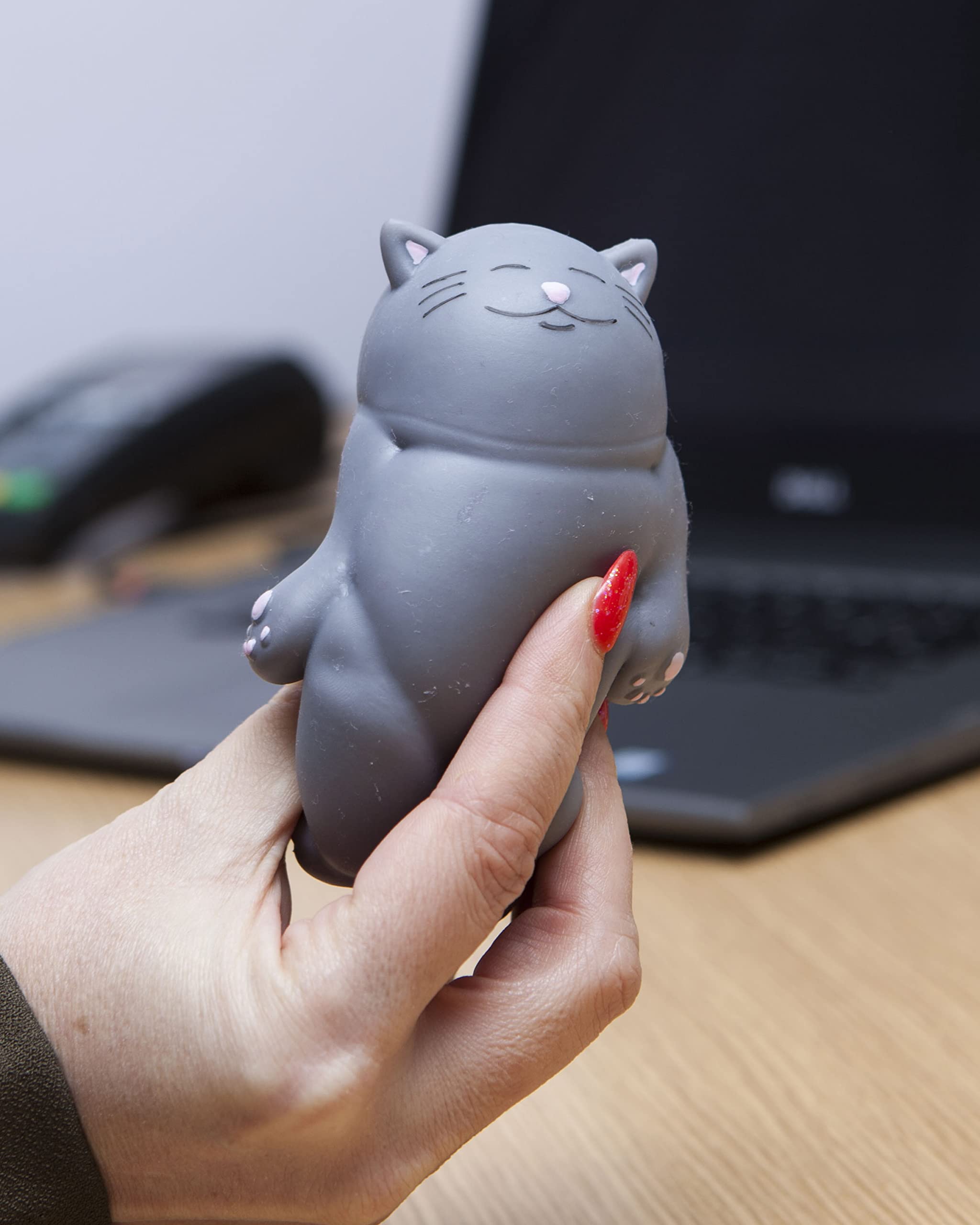 Boxer Gifts Kalma Kitty Stress Relief Toy | Silicone | Grey | Unisex Adult 6