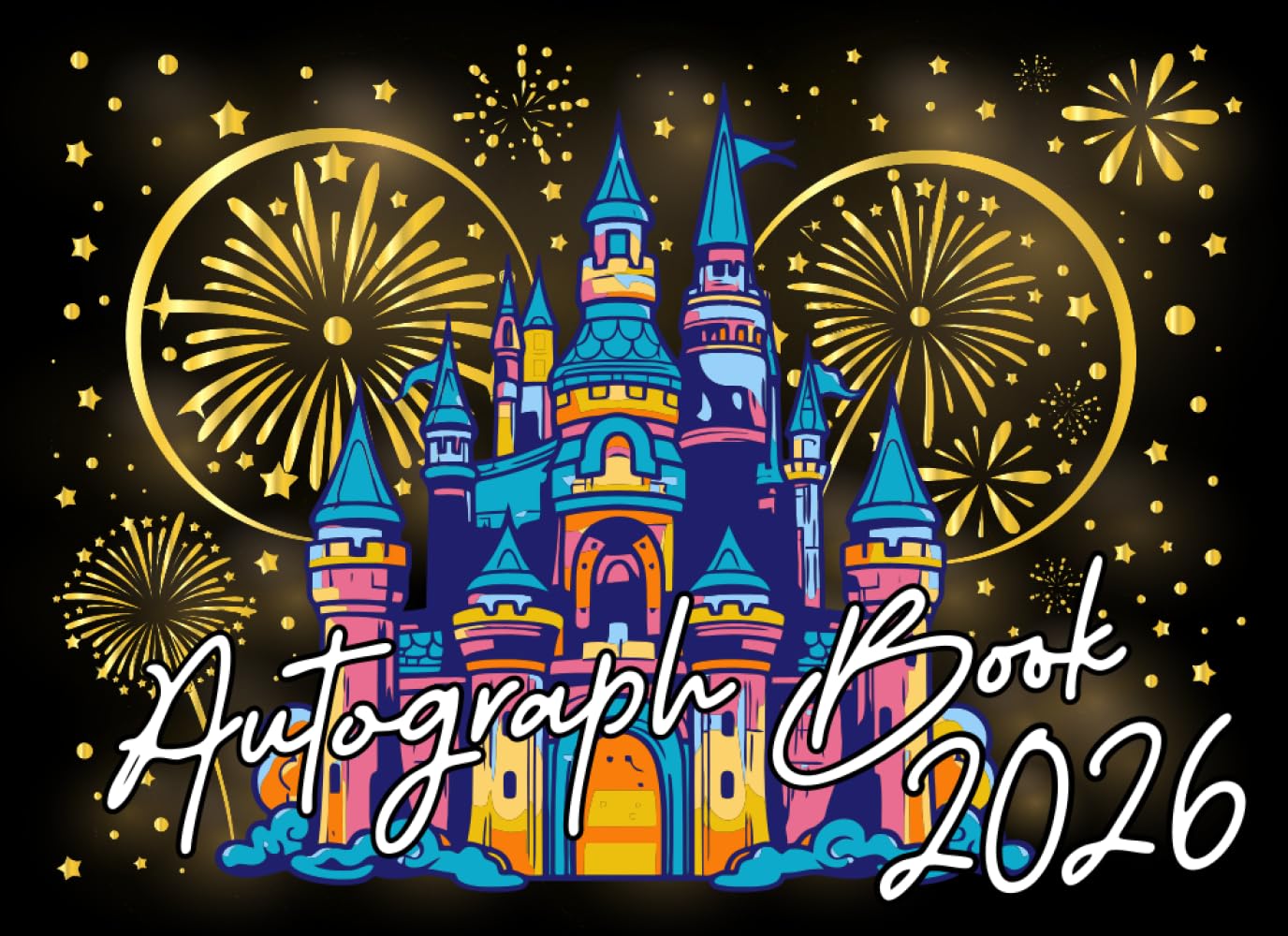 ESWD Publishings Theme Park Autograph Book - 50 Photo/50 Signature Pages | Paperback | English