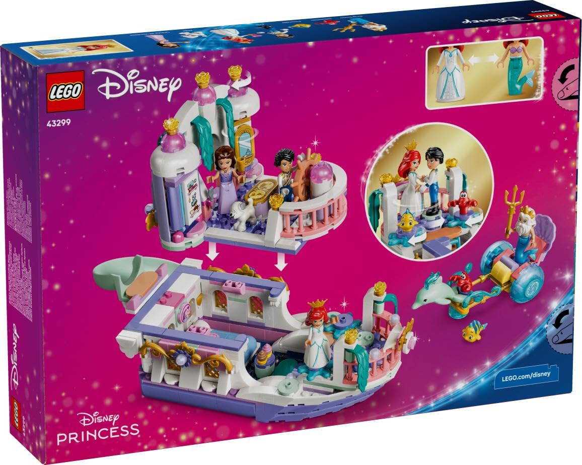 LEGO Disney Princess Ariel's Royal Wedding Boat Toy Set 43299 | Ages 6+ 8