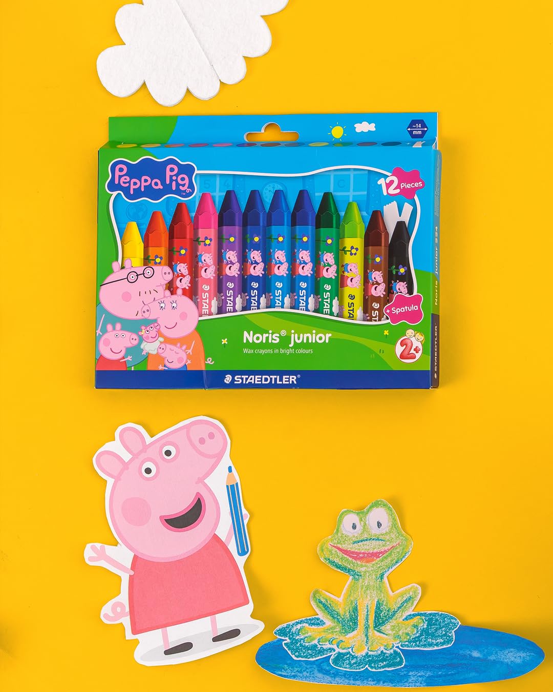 STAEDTLER Peppa Pig Noris Junior Jumbo Wax Crayons - Ergonomic Hexagonal Shape | 12 Assorted Colors 6