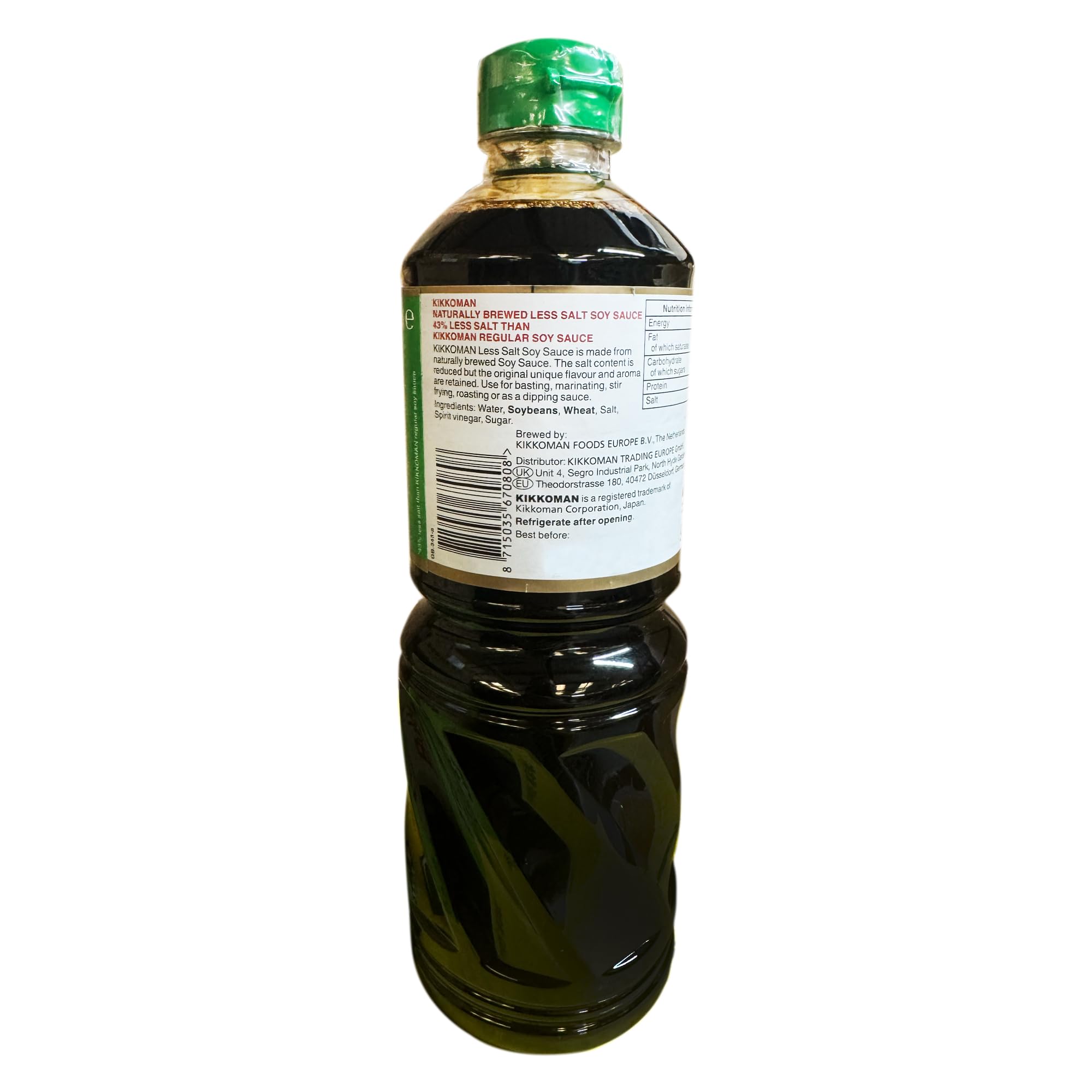 Kikkoman Naturally Brewed Less Salt Soy Sauce - 43% Less Salt | 975 ml