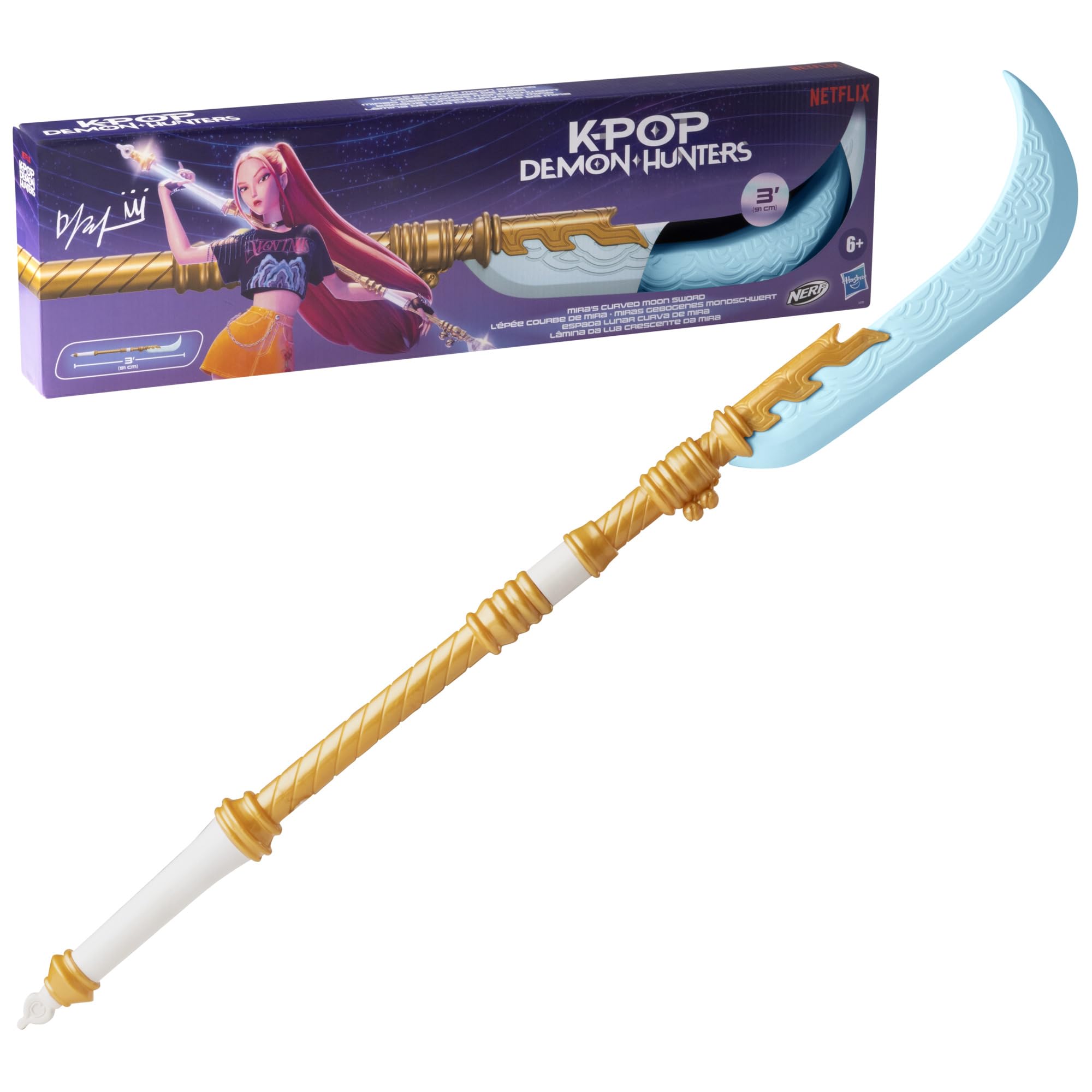 Hasbro Nerf KPop Demon Hunters Mira's Curved Moon Sword - 36 Inches, Ages 6+ 1