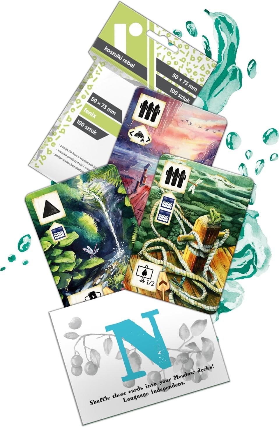 Rebel Meadow: Over the Stream-Kartenhüllen mit Minispiel-Zubehör