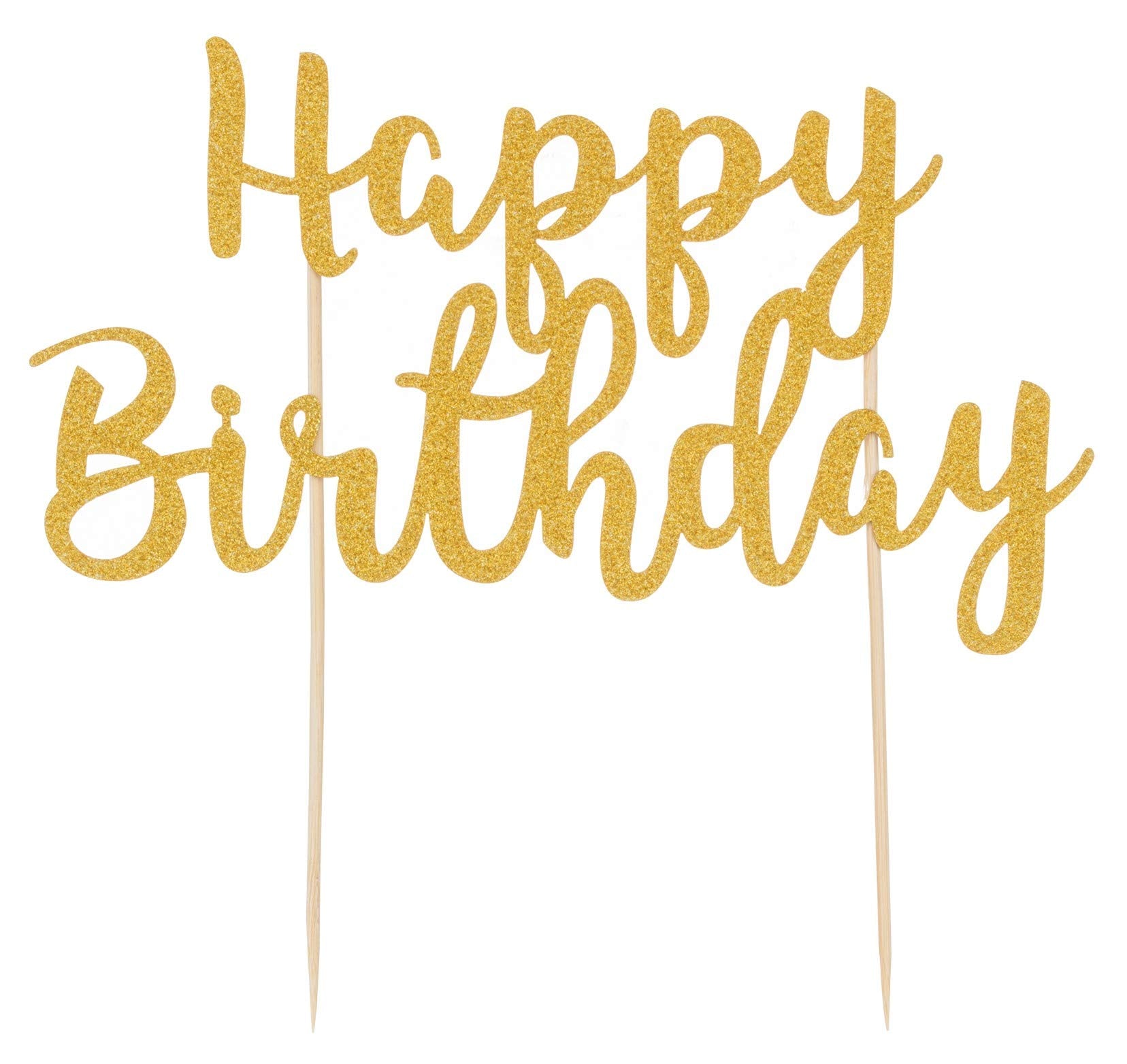 Mason Cash Happy Birthday Cake Topper - Gold Paperboard Decoration | 30 x 21 cm