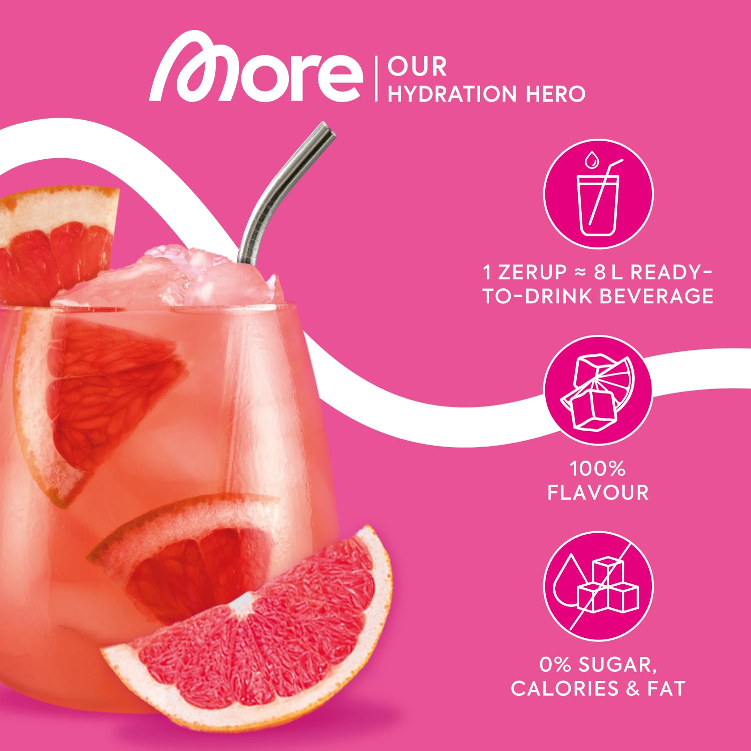 MORE Zerup Pink Grapefruit Null Kalorien Sirup mit echten Fruchtextrakten, 6 oz 5