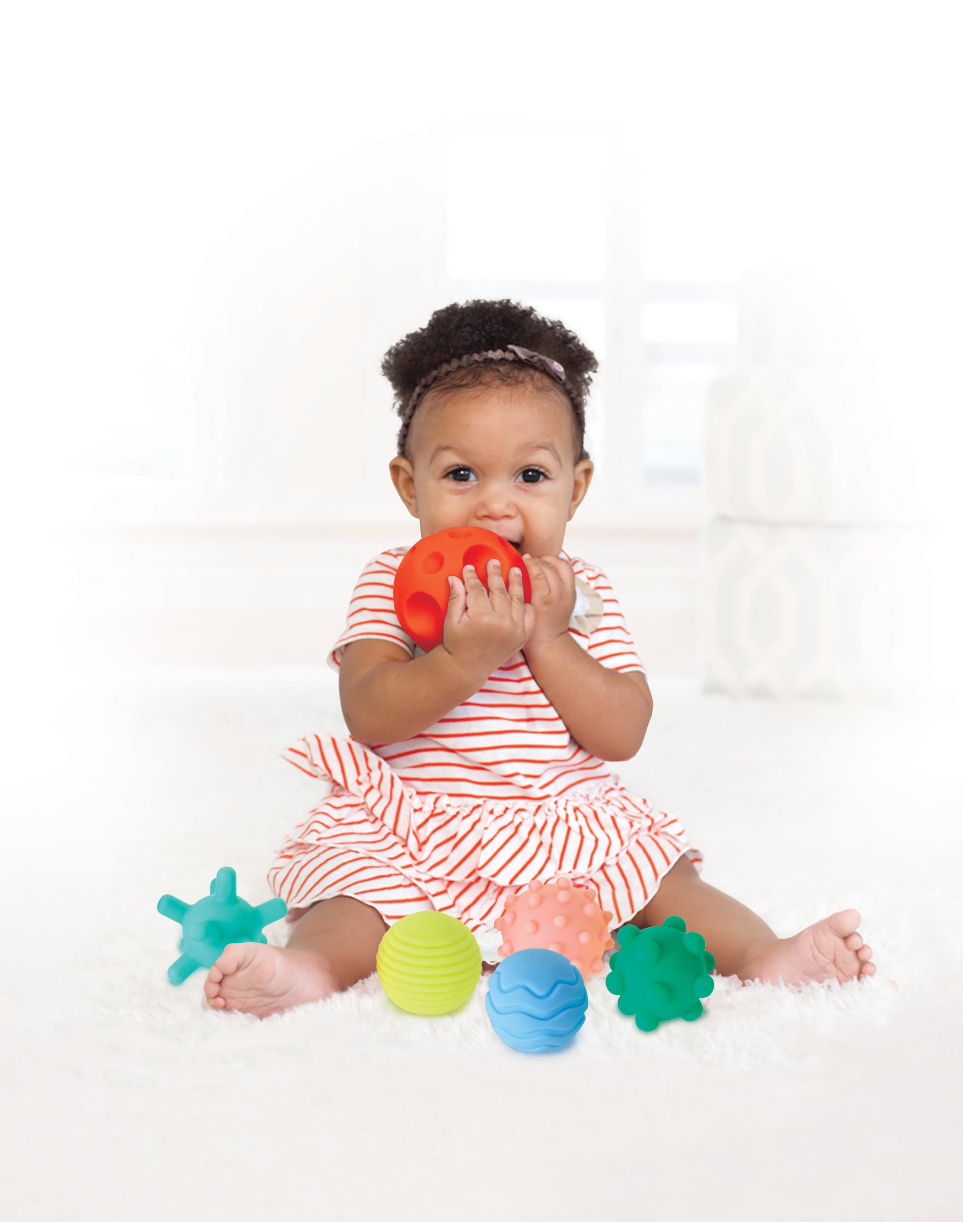 INFANTINO Textured Multi Ball Set - Sensory Toys for Babies | 6 Count | BPA-Free 5