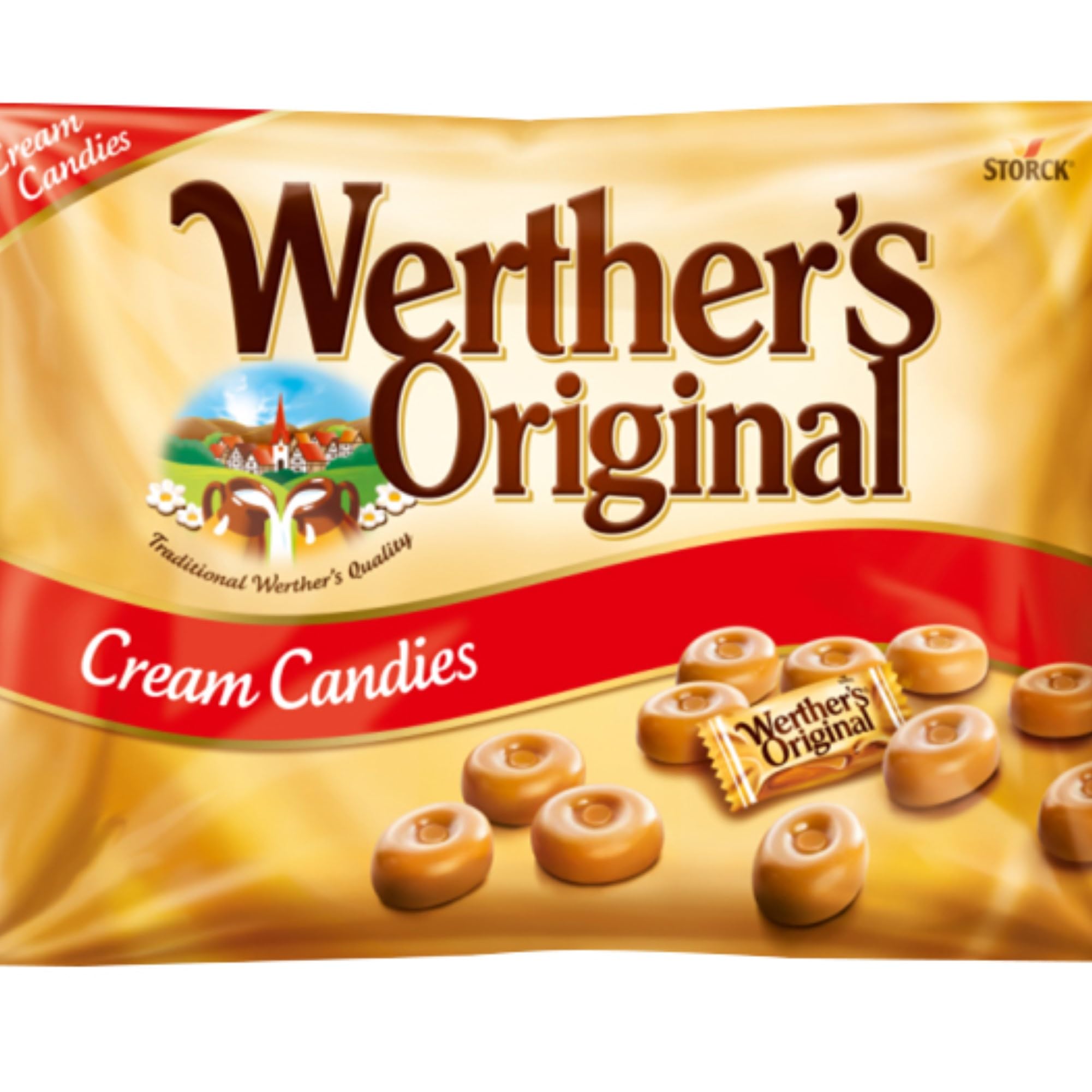 Werther's Original Cream Candies – Klassische Butterkaramell-Leckereien, Glutenfrei &amp; Vegetarisch, 1 kg Beutel zum Teilen