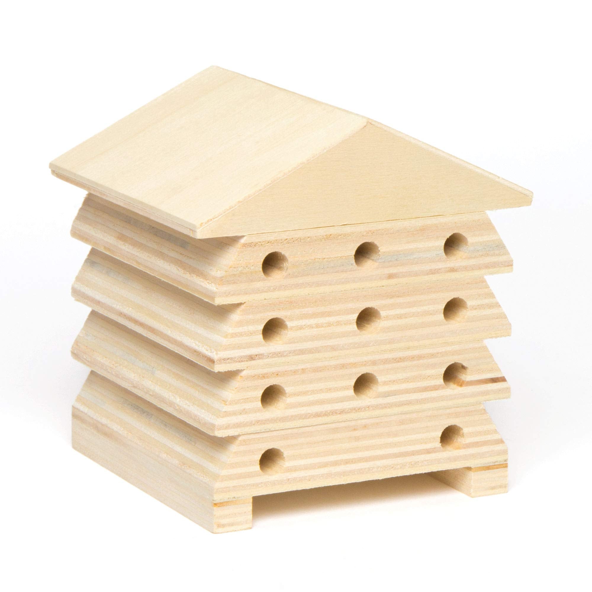 Baker Ross Wooden Bee Houses AC805 - Pack of 2 for Kids Crafting | 11 x 10.5 cm