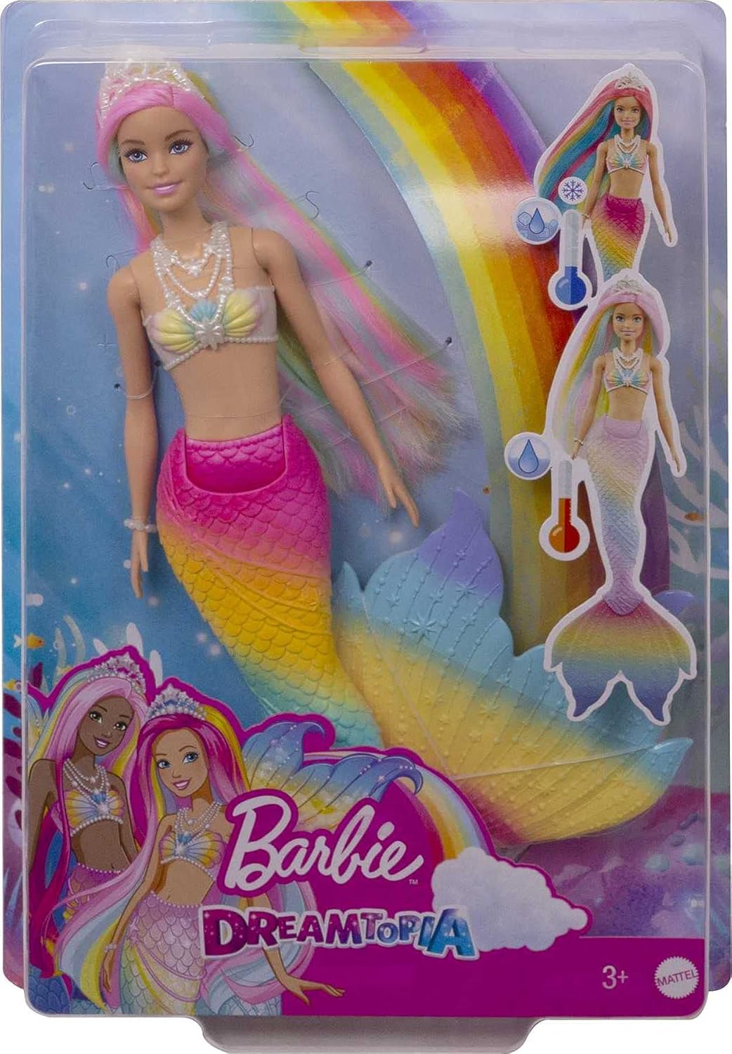 Barbie Dreamtopia Rainbow Magic Mermaid Doll - Water-Activated Color Change Feature, Ages 3 to 7 (one sent at random) 6