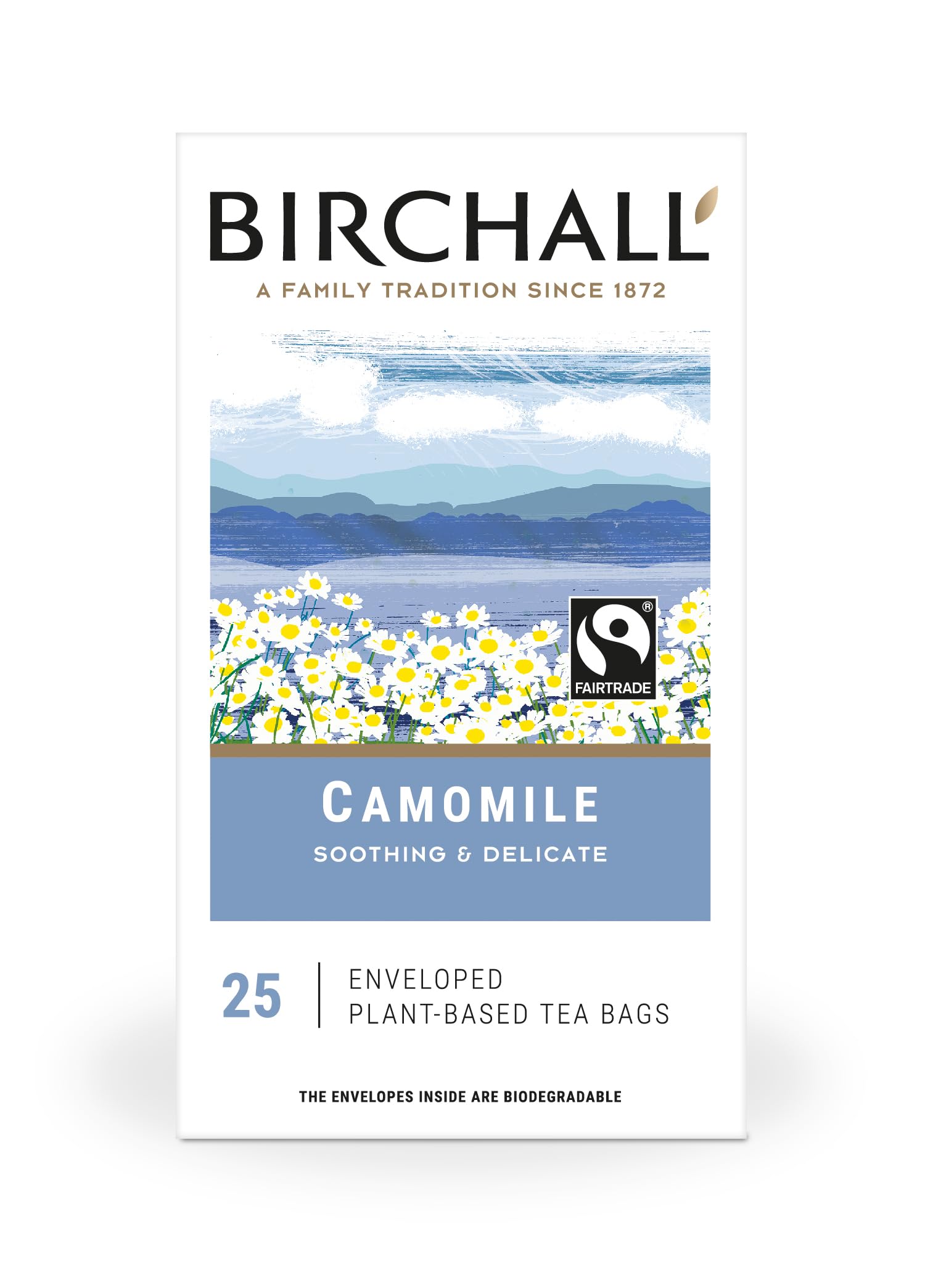 Birchall Camomile Herbal Tea Bags - Caffeine Free, Sleep Support | 25 Count