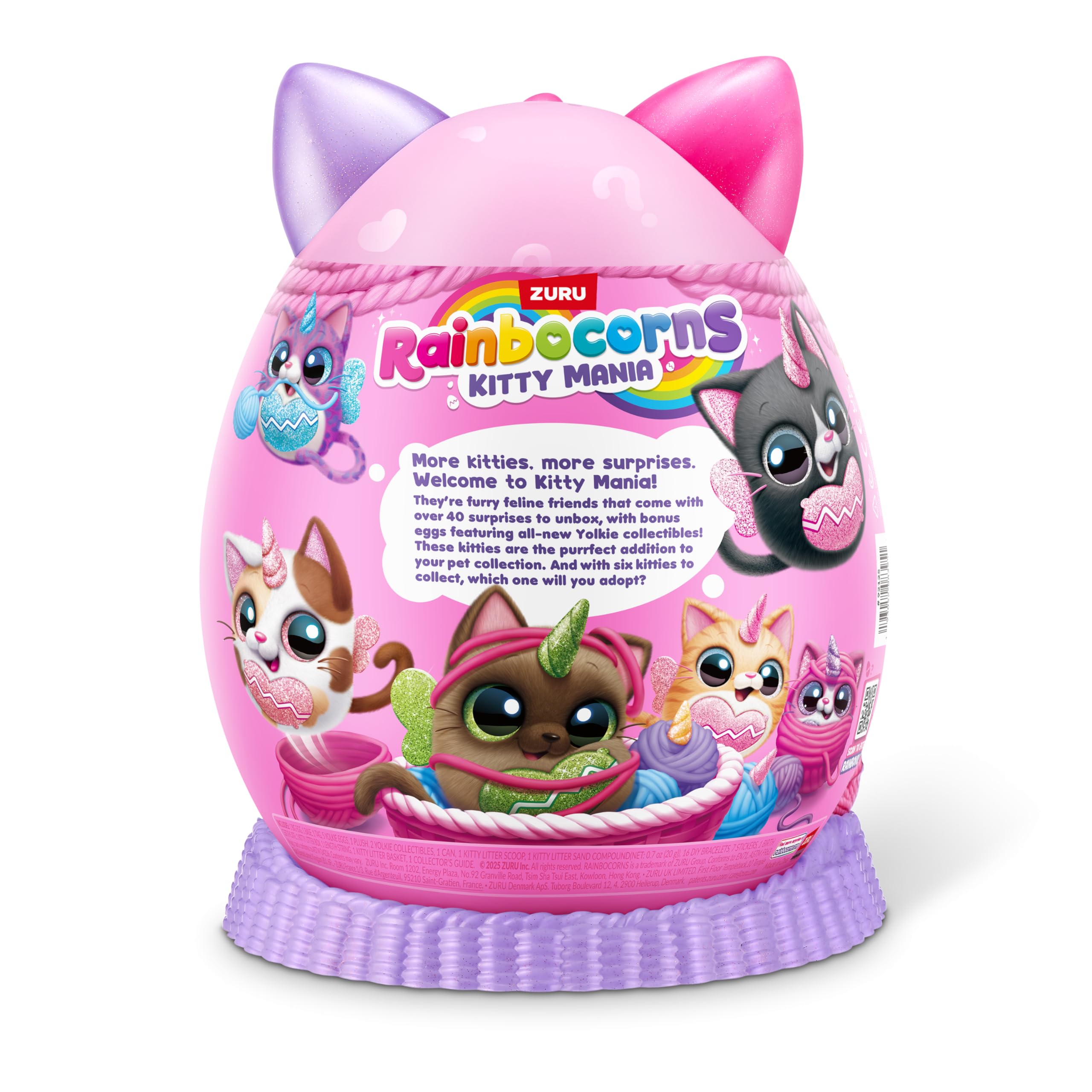 Rainbocorns Kitty Mania Plush Toy - Purrl Cat | 40+ Surprises | Ages 3+ 9