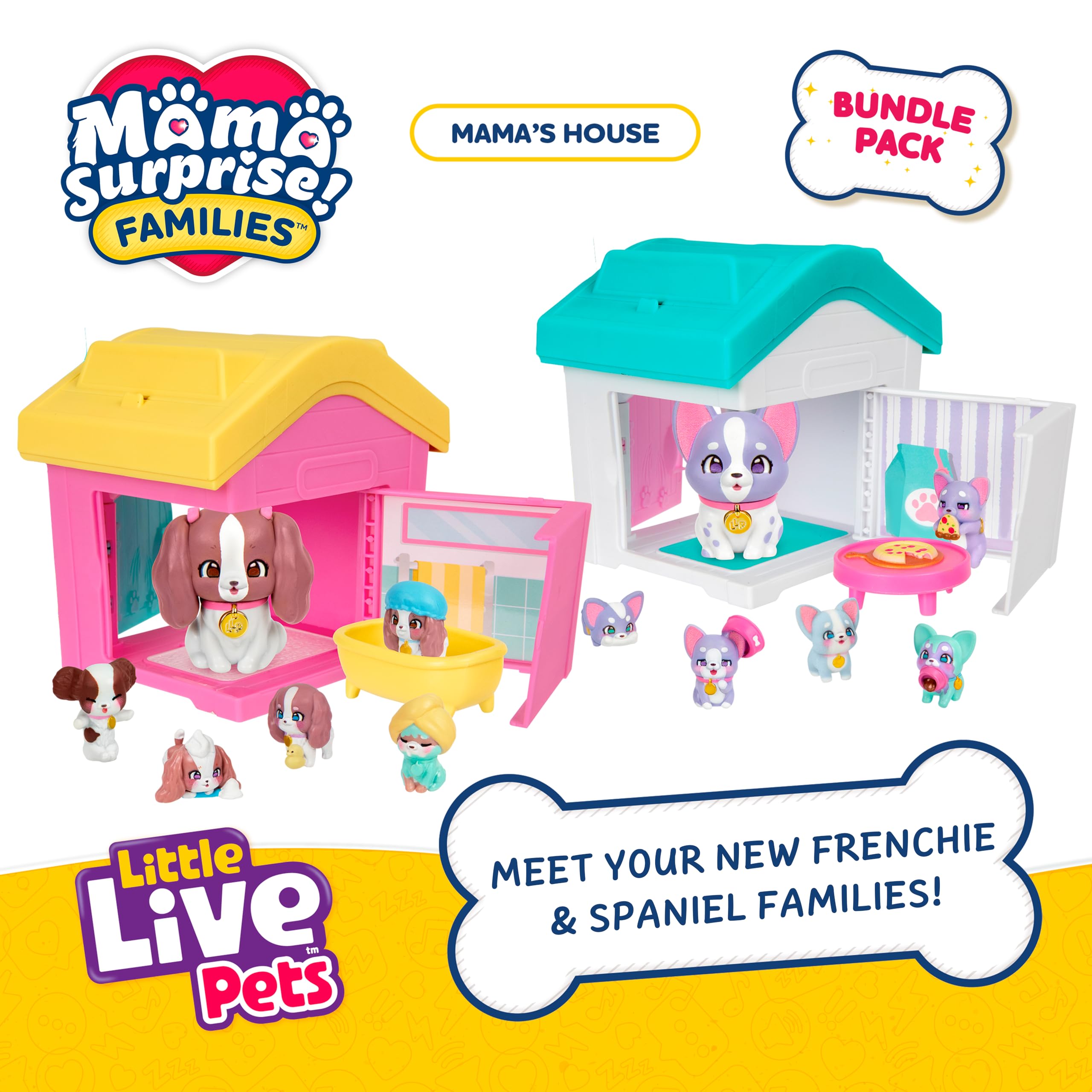 Little Live Pets Mama Surprise Families - Mama's House Frenchie & Spaniel B Playset | Ages 5+