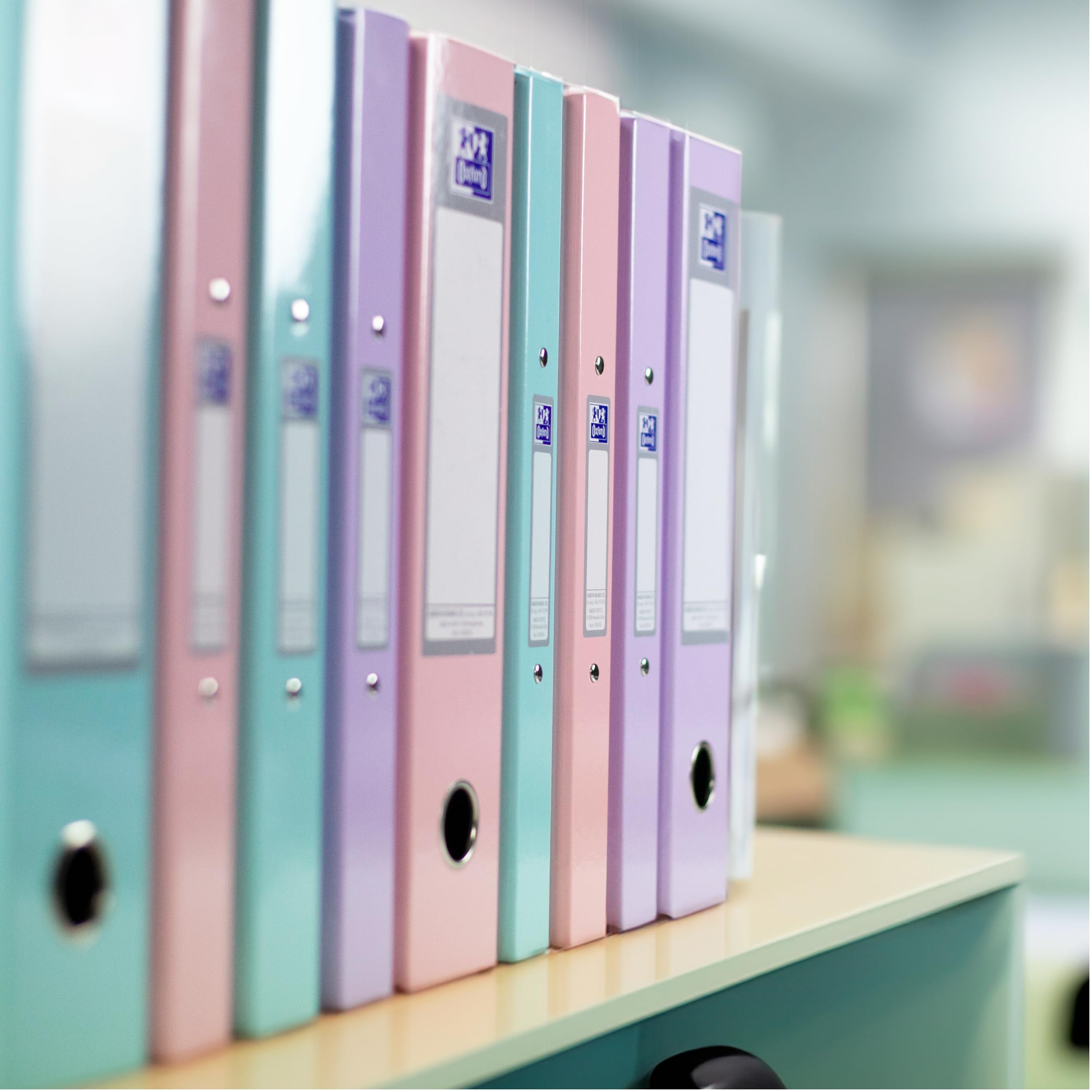 Oxford A4 O-Ring Binder - 40mm Spine, 250 Sheet Capacity, Pack of 3 Pastel Folders 5