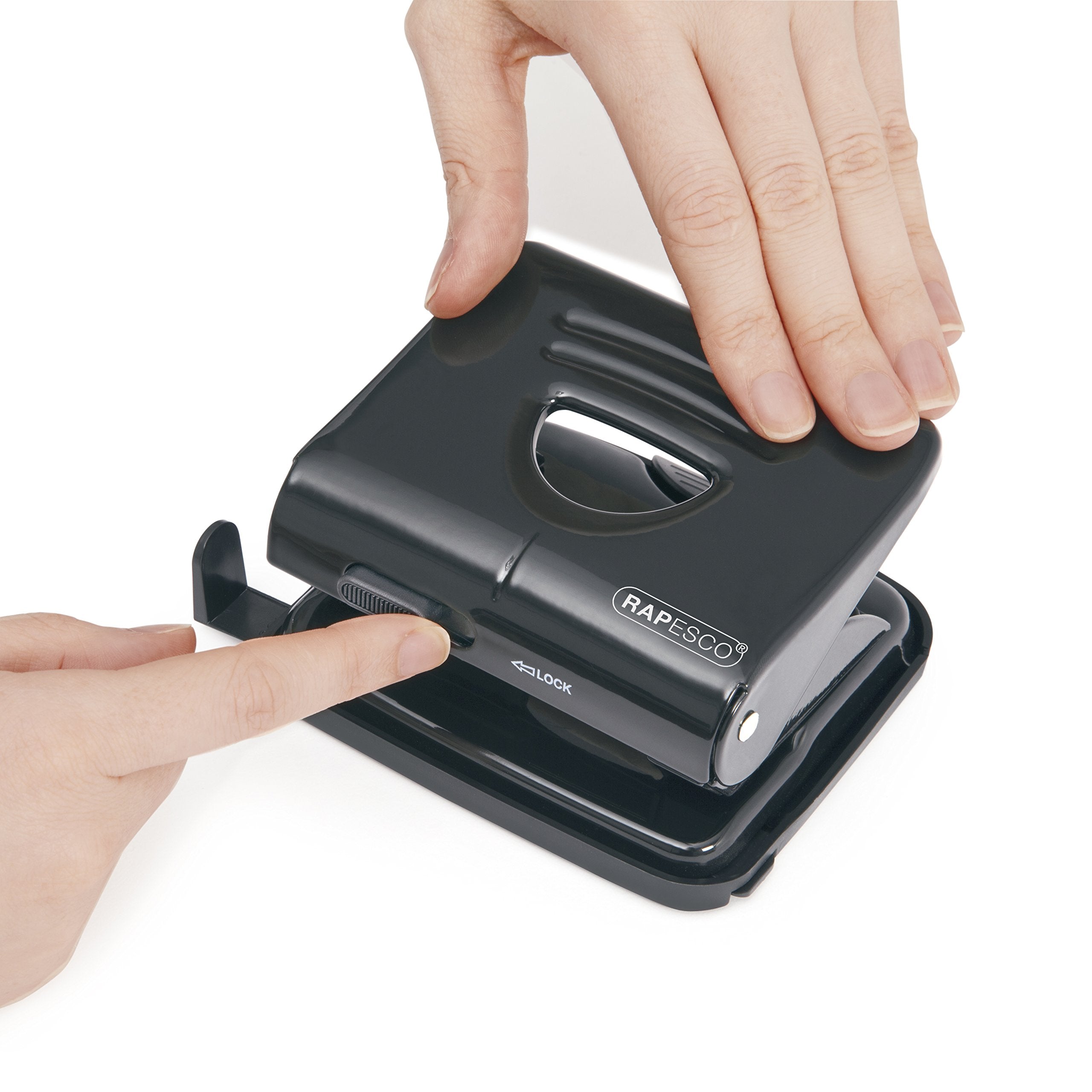 RAPESCO 1030 2-Hole Metal Punch - 25 Sheet Capacity, Black | 80mm Center Distance