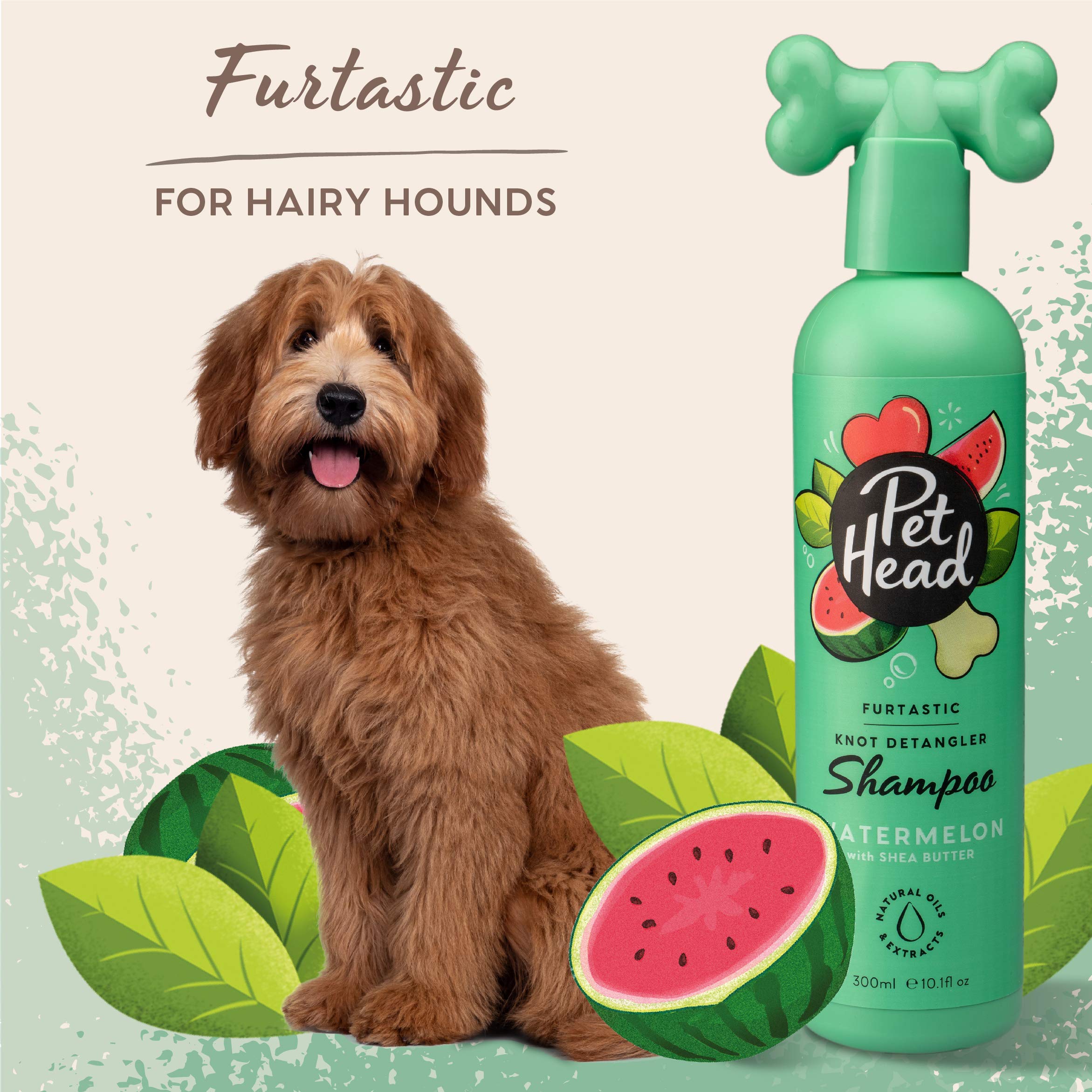 Pet Head Furtastic Dog Shampoo - Watermelon Scent, Knot Detangler for Long & Curly Coats | 300ml 3