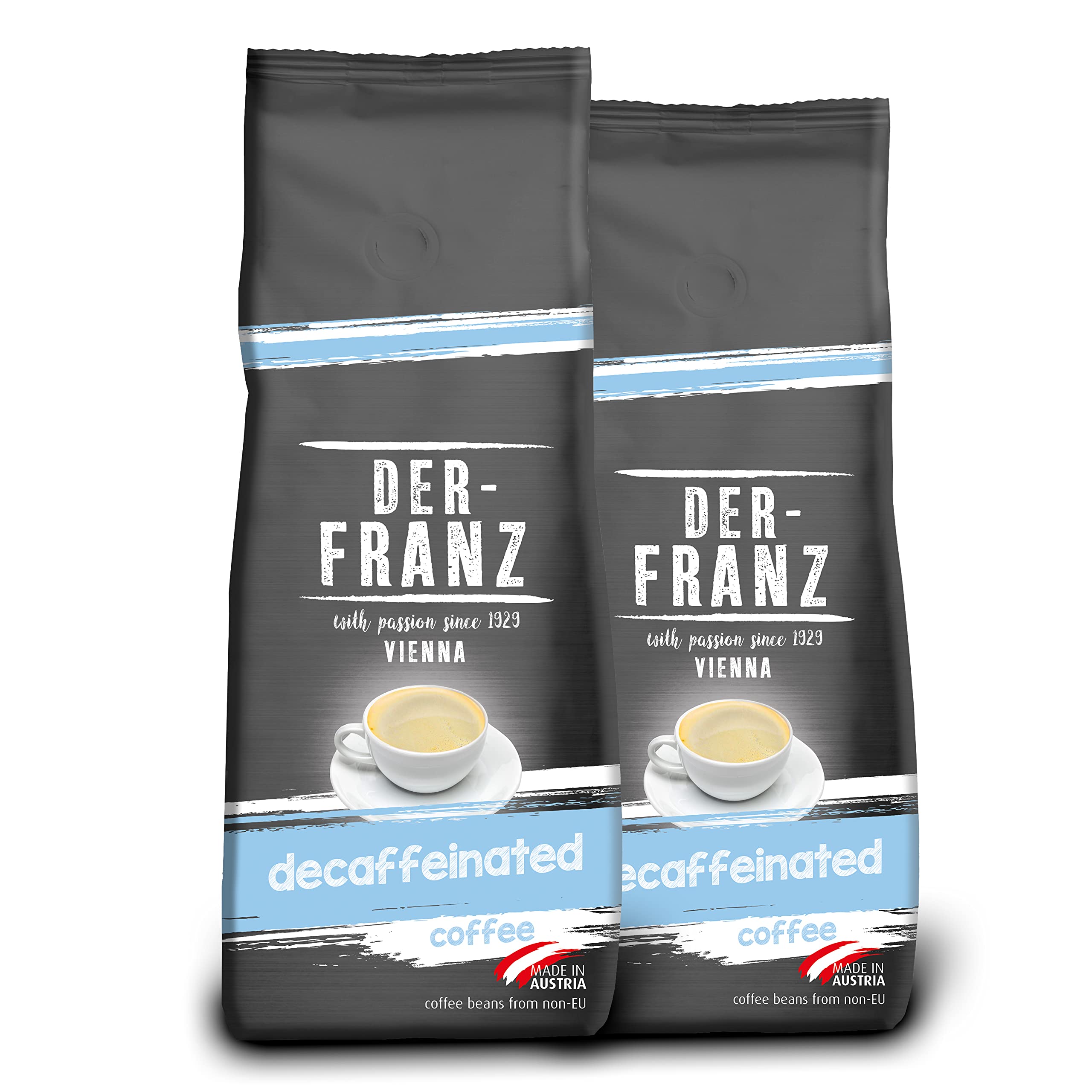 Der-Franz Entkoffeinierter gemahlener Kaffee, 100% Arabica-Mischung, 2 x 500 g