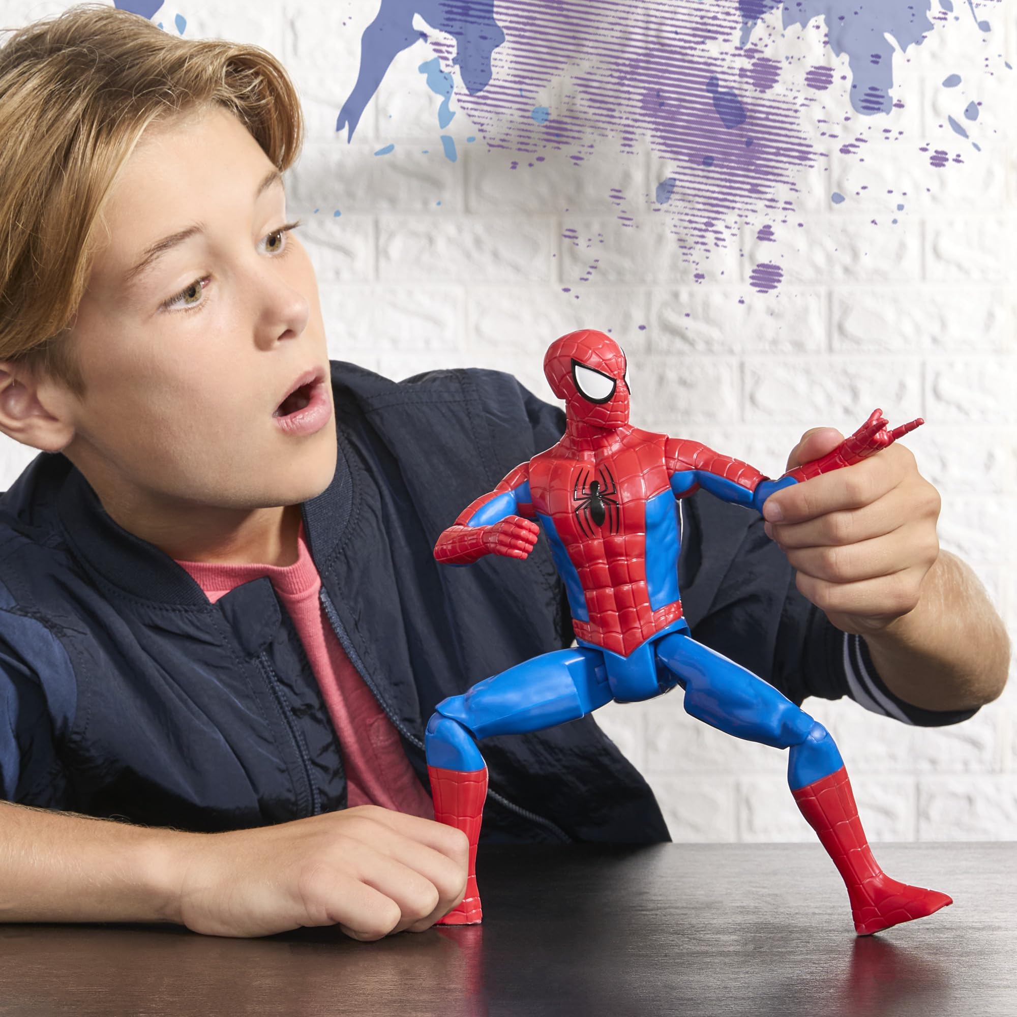 Marvel Titan Series Spider-Man Action Figure - 12-inch Scale | 11 Points of Articulation | Ages 4+ 4