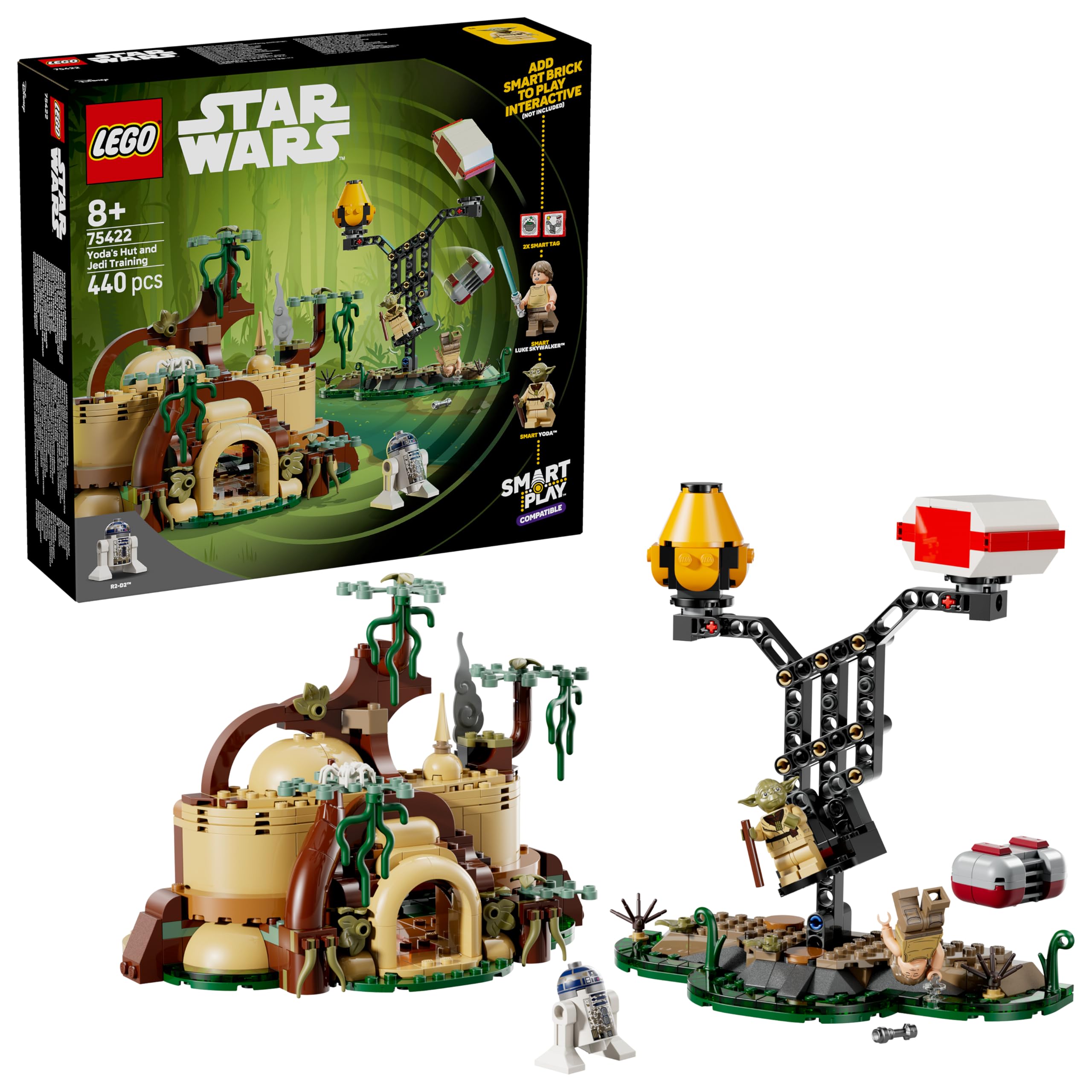 LEGO Star Wars 75422 SMART Play: Yoda's Hut and Jedi Training Set for Ages 8+