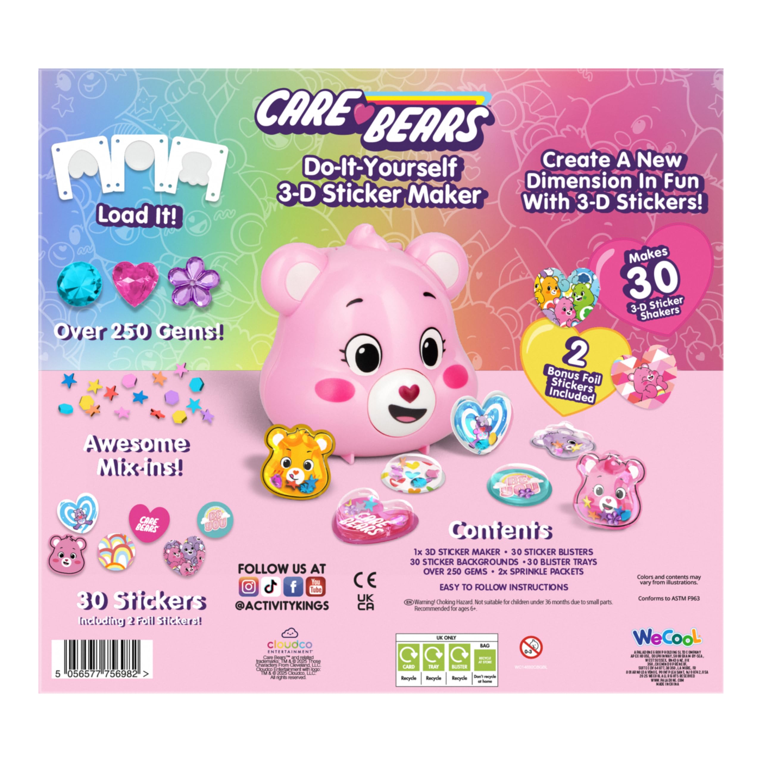 Paladone WeCool Care Bears DIY 3D Sticker Maker for Kids | Officially Licensed | Multicolour 6