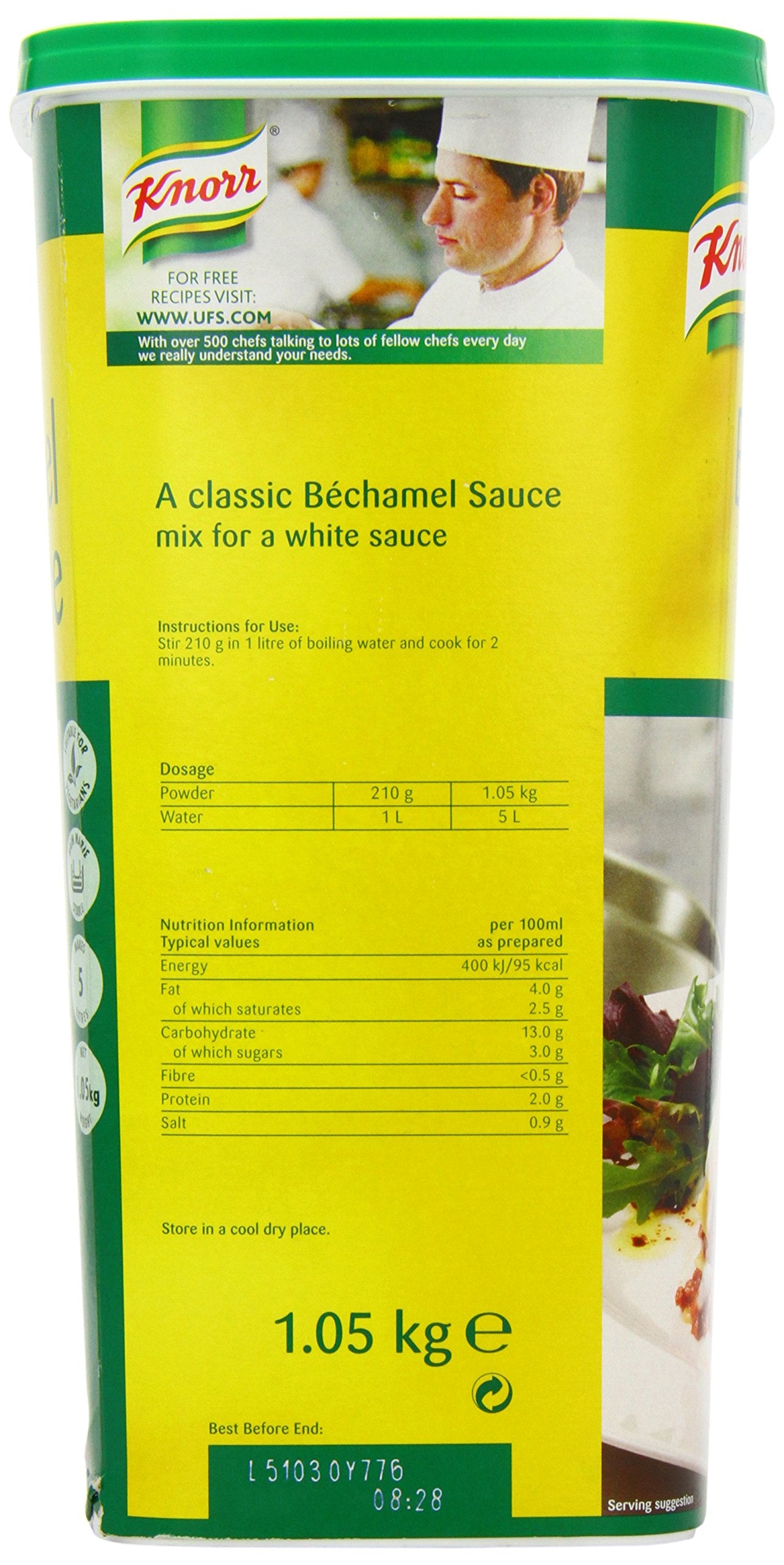 Knorr Béchamel Sauce Mix - Makes 5L | 1kg Pack | Vegan & Vegetarian Suitable 3
