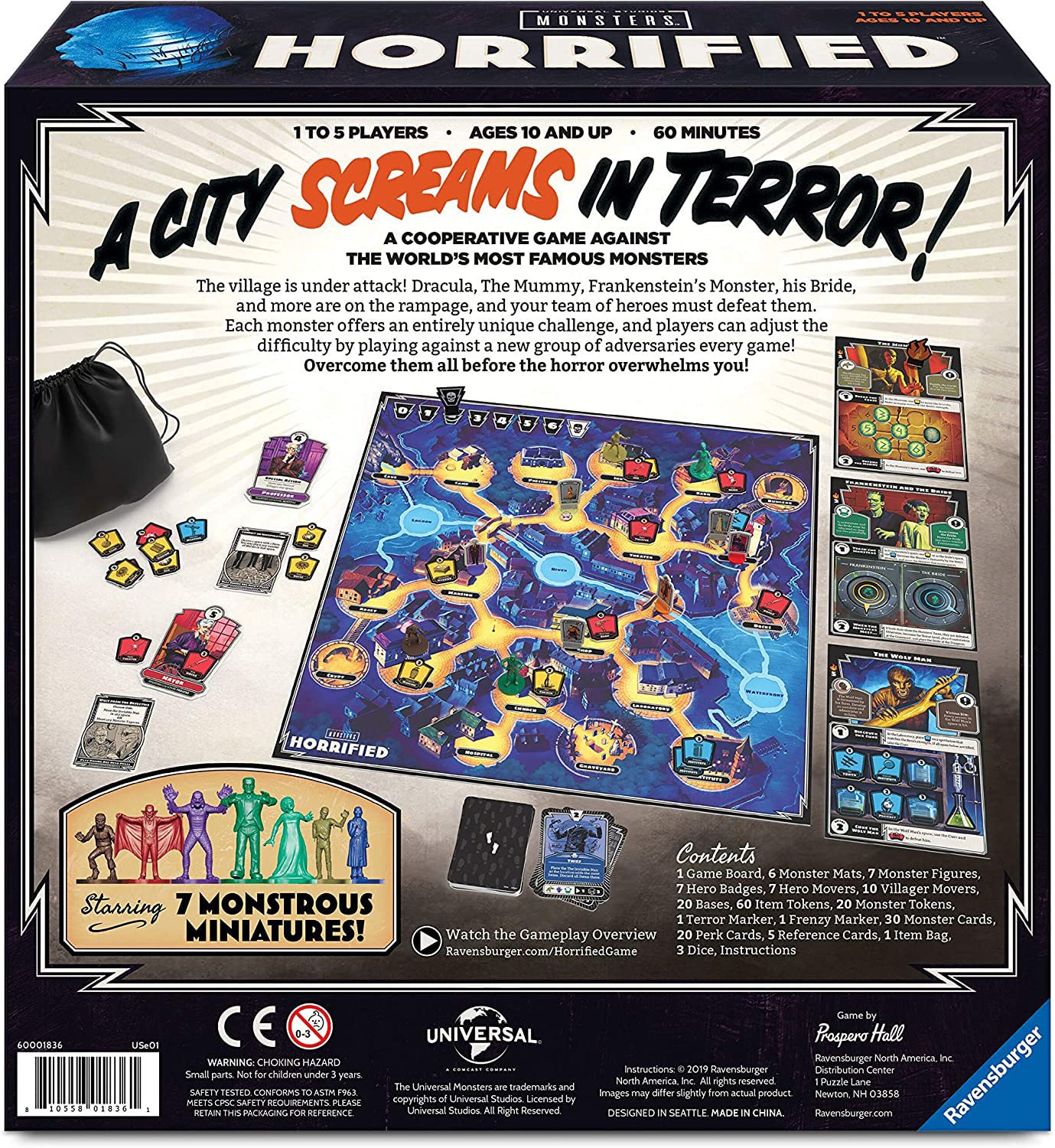 Ravensburger Horrified: Universal Monsters Strategy Board Game | 1-5 Players | Ages 10+ | 60 Min Playtime 7