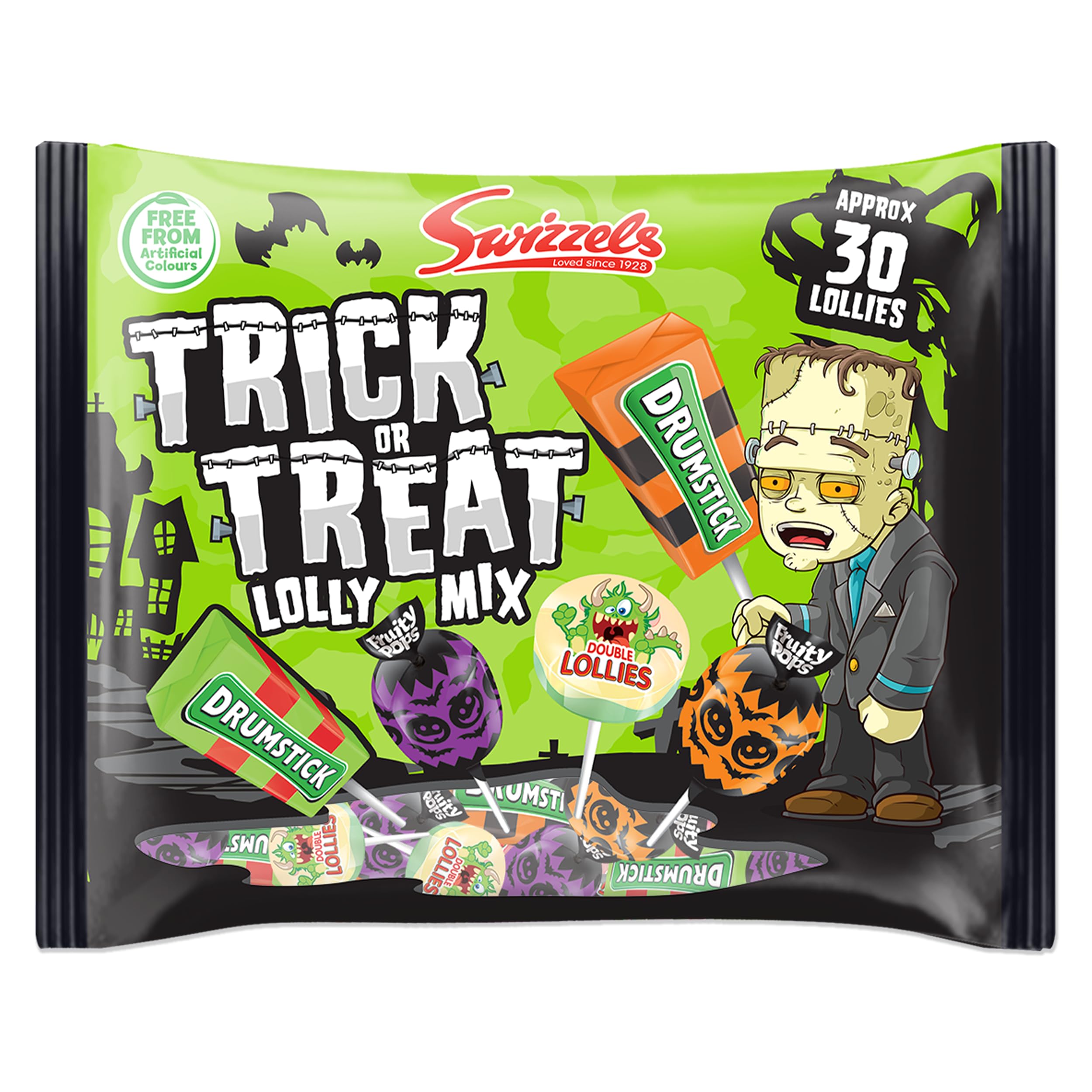 Swizzels Trick or Treat Lolly-Beutel, 330 g – Halloween-Süßigkeiten, Partygeschenk
