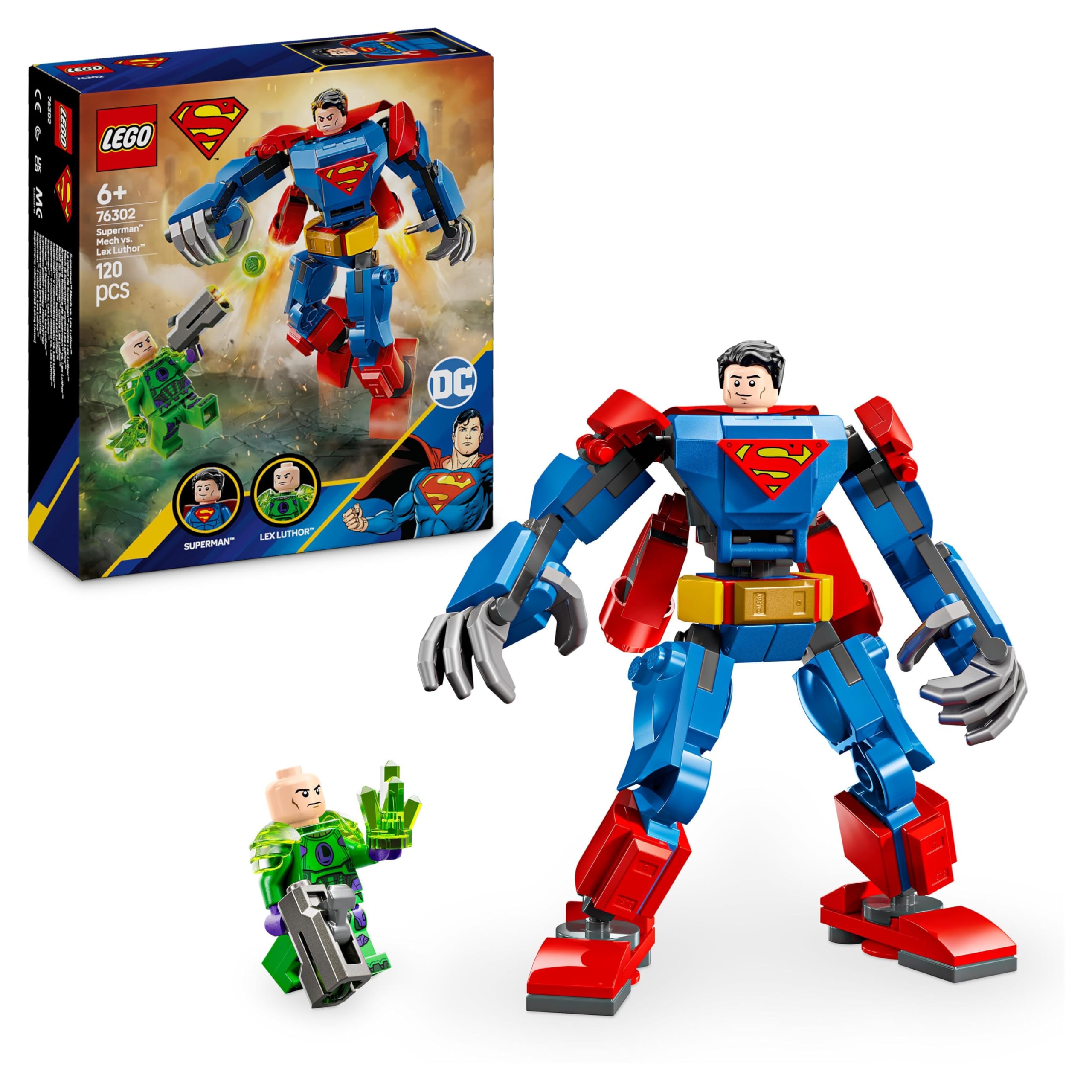 LEGO DC Superman Mech vs. Lex Luthor – Superhelden-Bauset für Kinder ab 6 Jahren