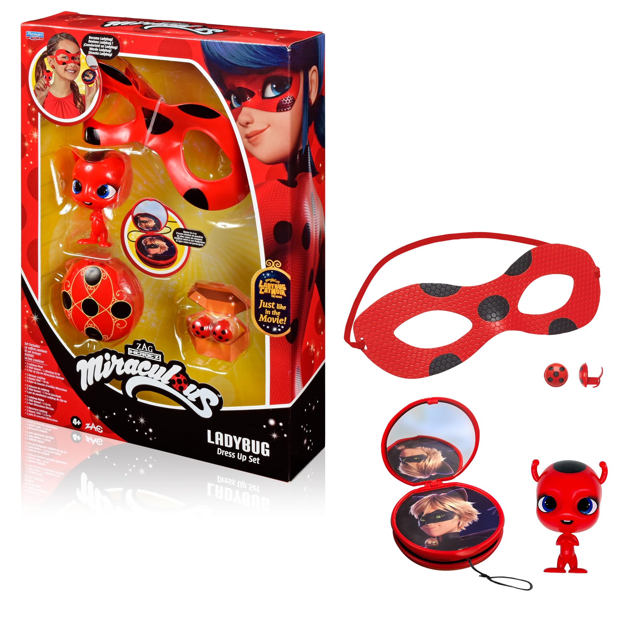 BANDAI Miraculous Ladybug Superhero Fancy Dress Costume for Girls | Ages 4+ | Includes Mask, Yoyo, Tikki
