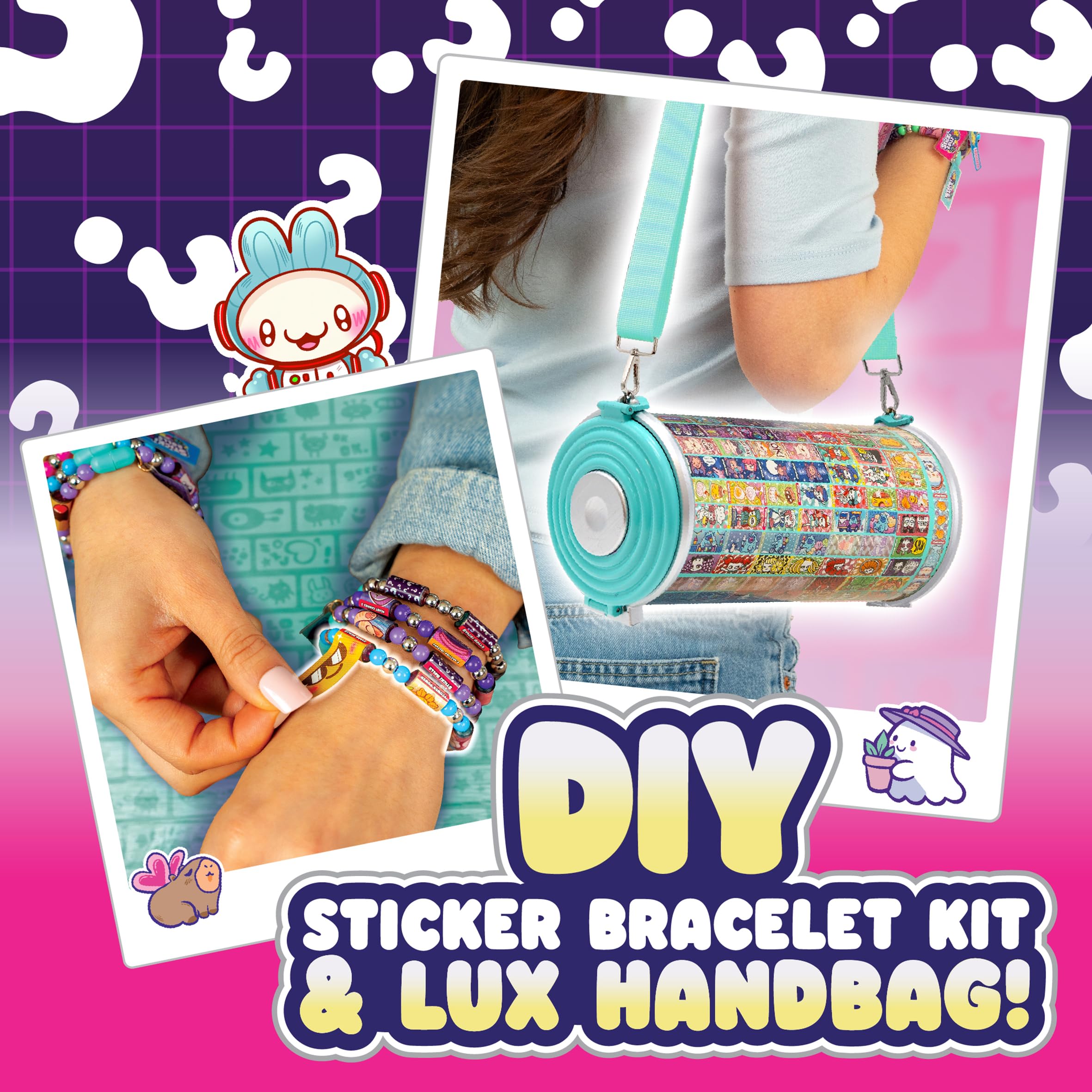 Sticki Rolls Rolluxe Series 2 - Glam Handbag + Craft Kit with 3 Jumbo Stickis