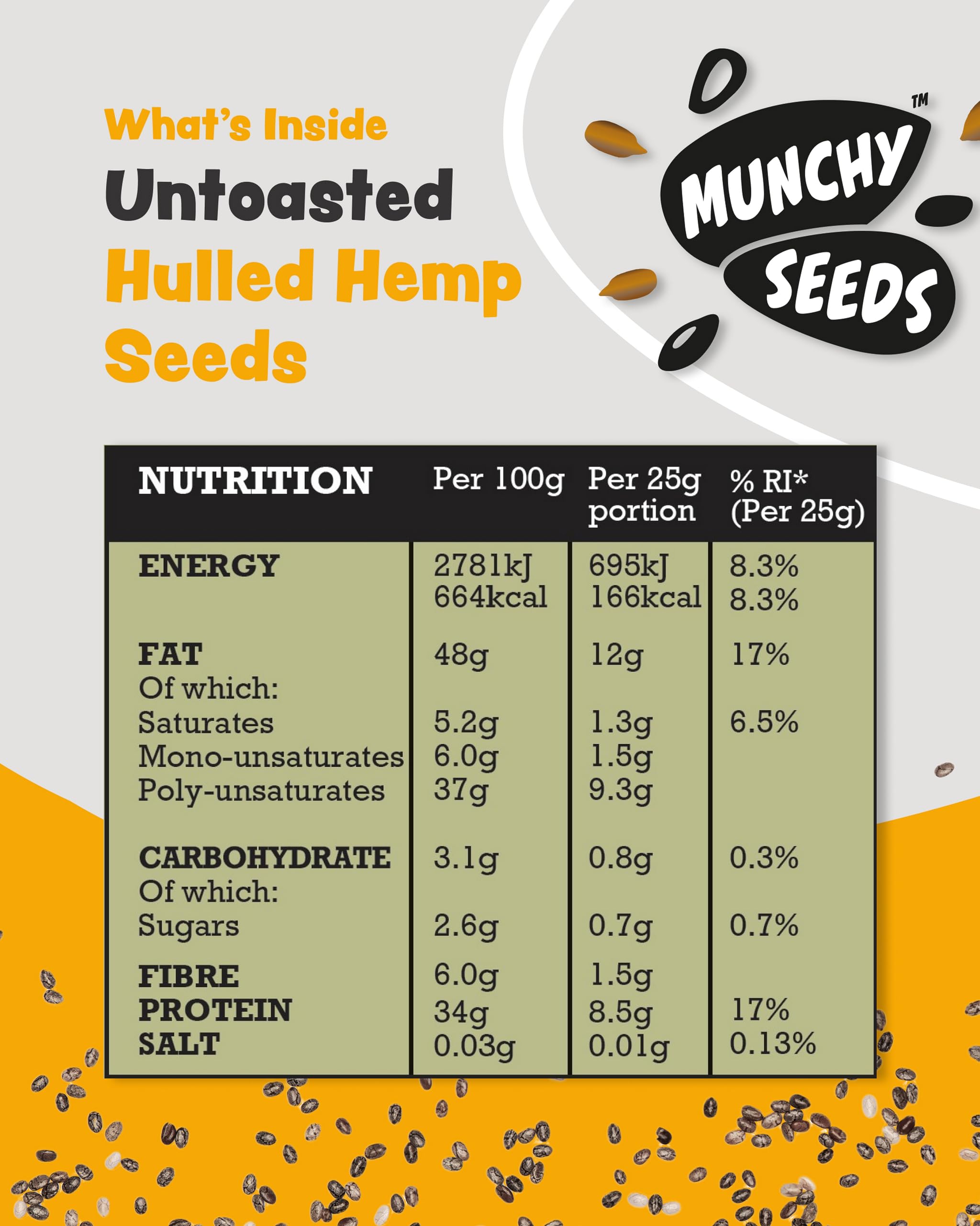 Munchy Seeds Toasted Hemp Seeds - 150g Shaker | High Protein | Omega-3 8