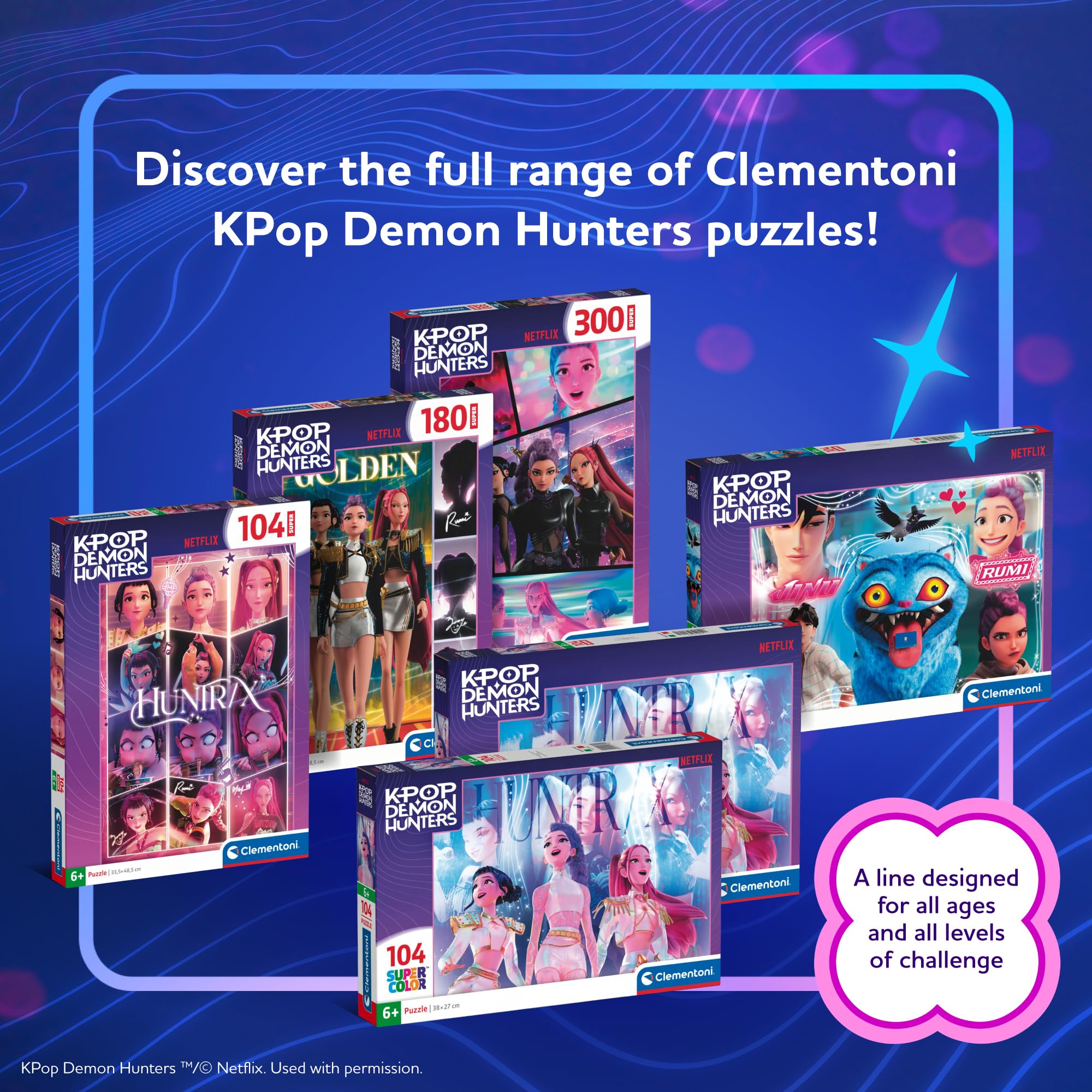 Clementoni KPOP Demon Hunters Super Puzzle - 180 Pieces | Age 7+ | 33.5 x 48.5 cm Finished Size 6