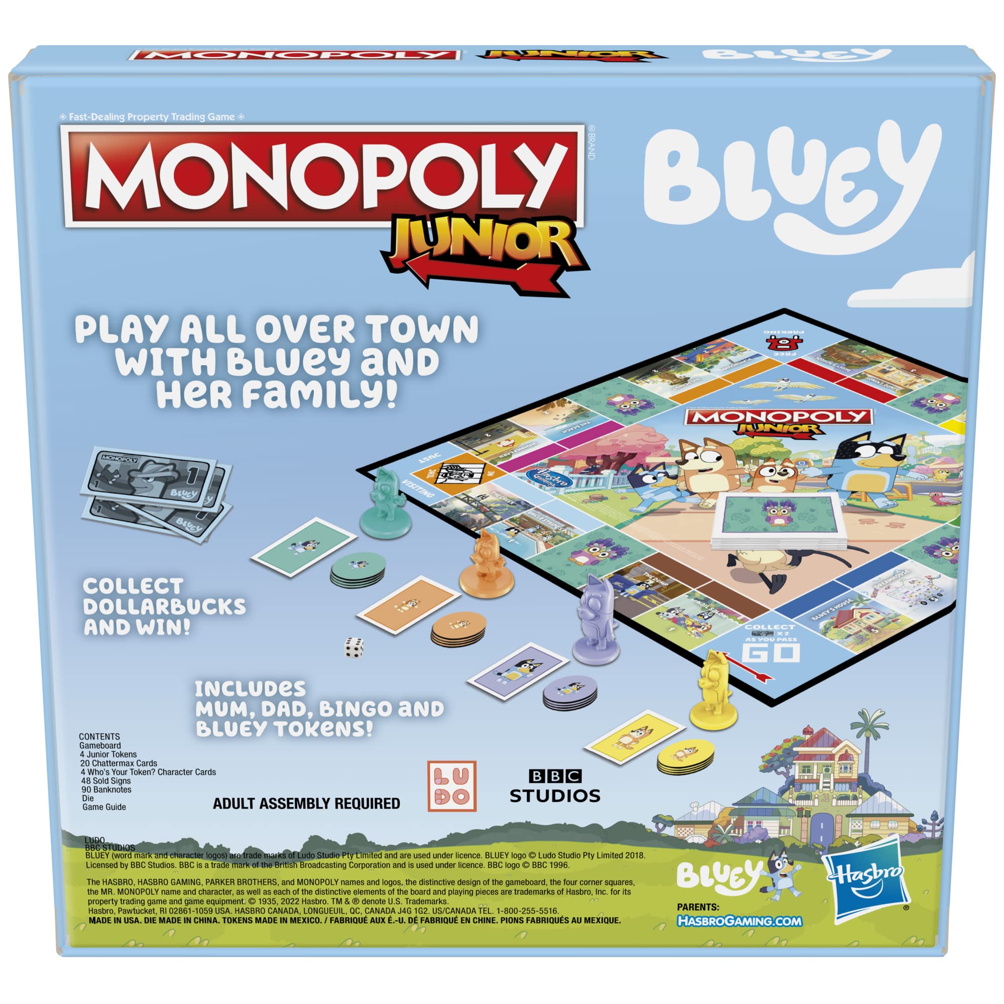 Monopoly Junior Board Game: Bluey Edition | Ages 5+ | 2-4 Players
