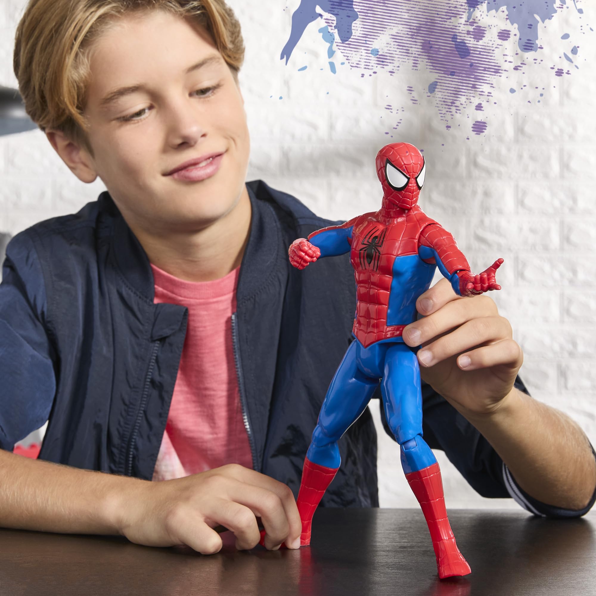 Marvel Titan Series Spider-Man Action Figure - 12-inch Scale | 11 Points of Articulation | Ages 4+ 3