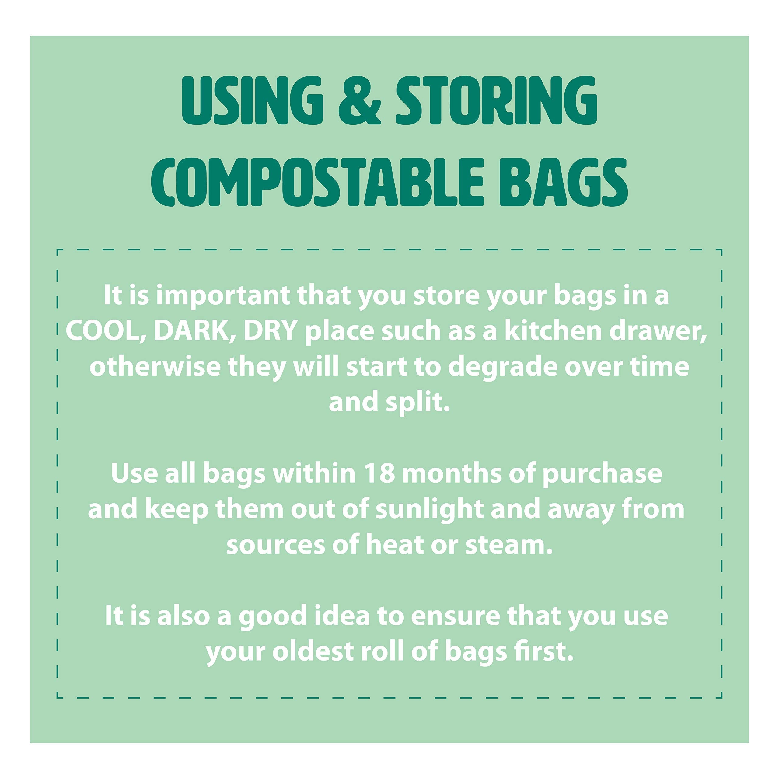 All-Green VC 10L-3 Compostable Bin Liners - 10 Litre Capacity, 75 Bags (3 Rolls) | Corn Starch Bioplastic 5