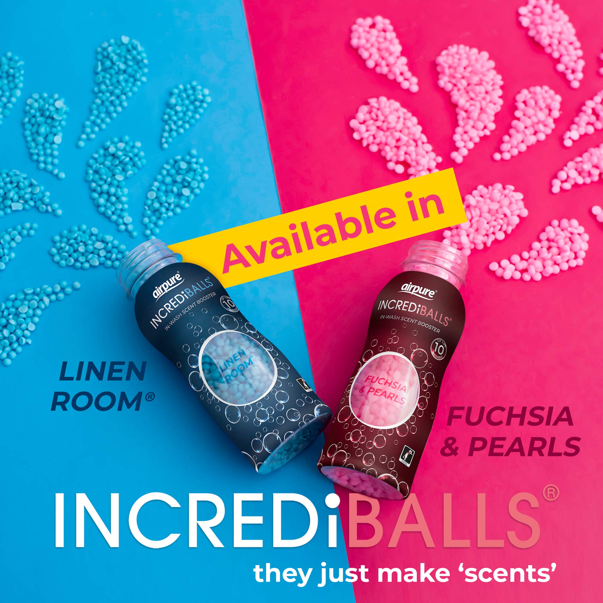airpure INCREDiBALLS In-Wash Scent Booster - Fuchsia & Pearls Scent | 10 Washes | 128g 4