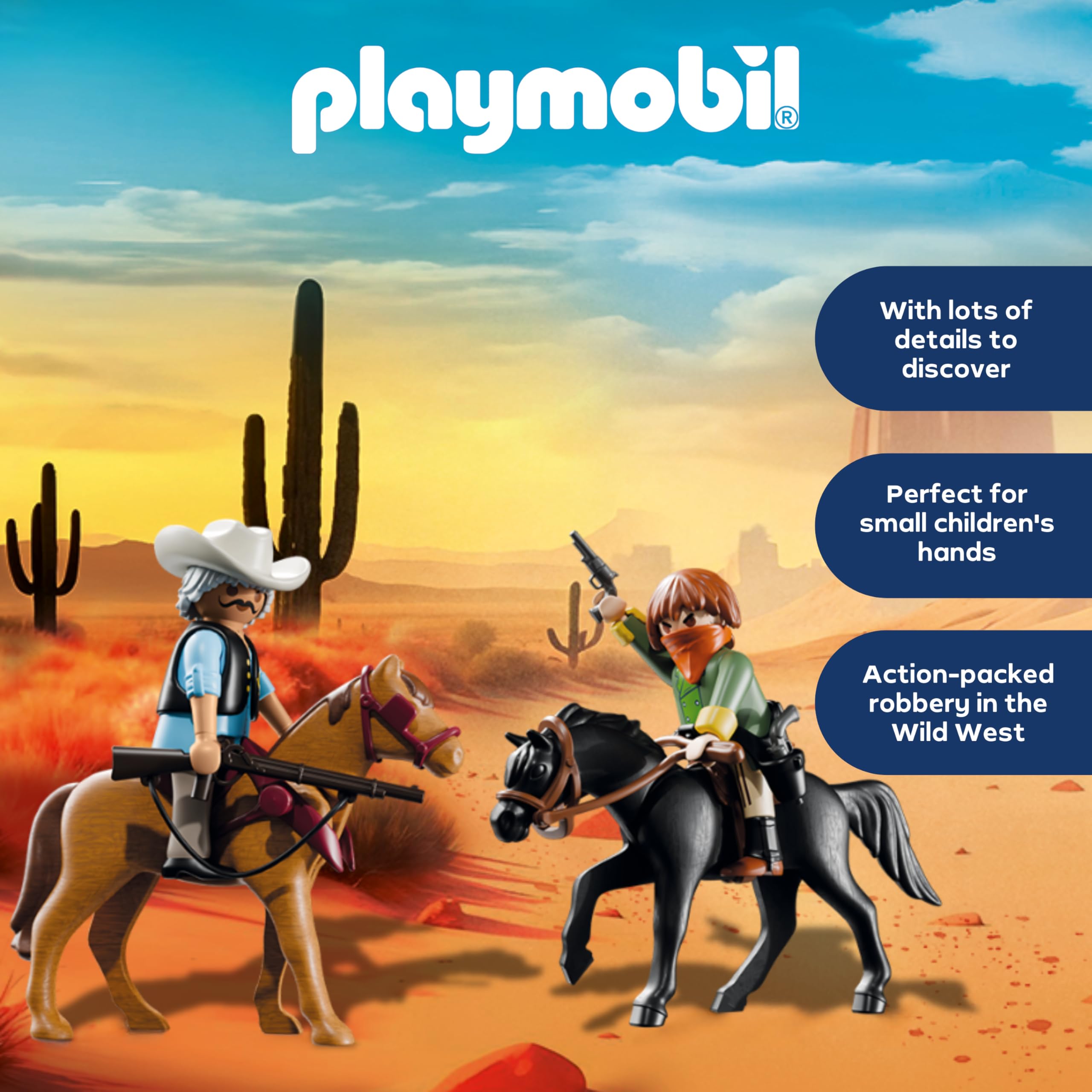 Playmobil Stagecoach Robbery Promo Pack Action Figure Set | Ages 4+ | Model 71862 3