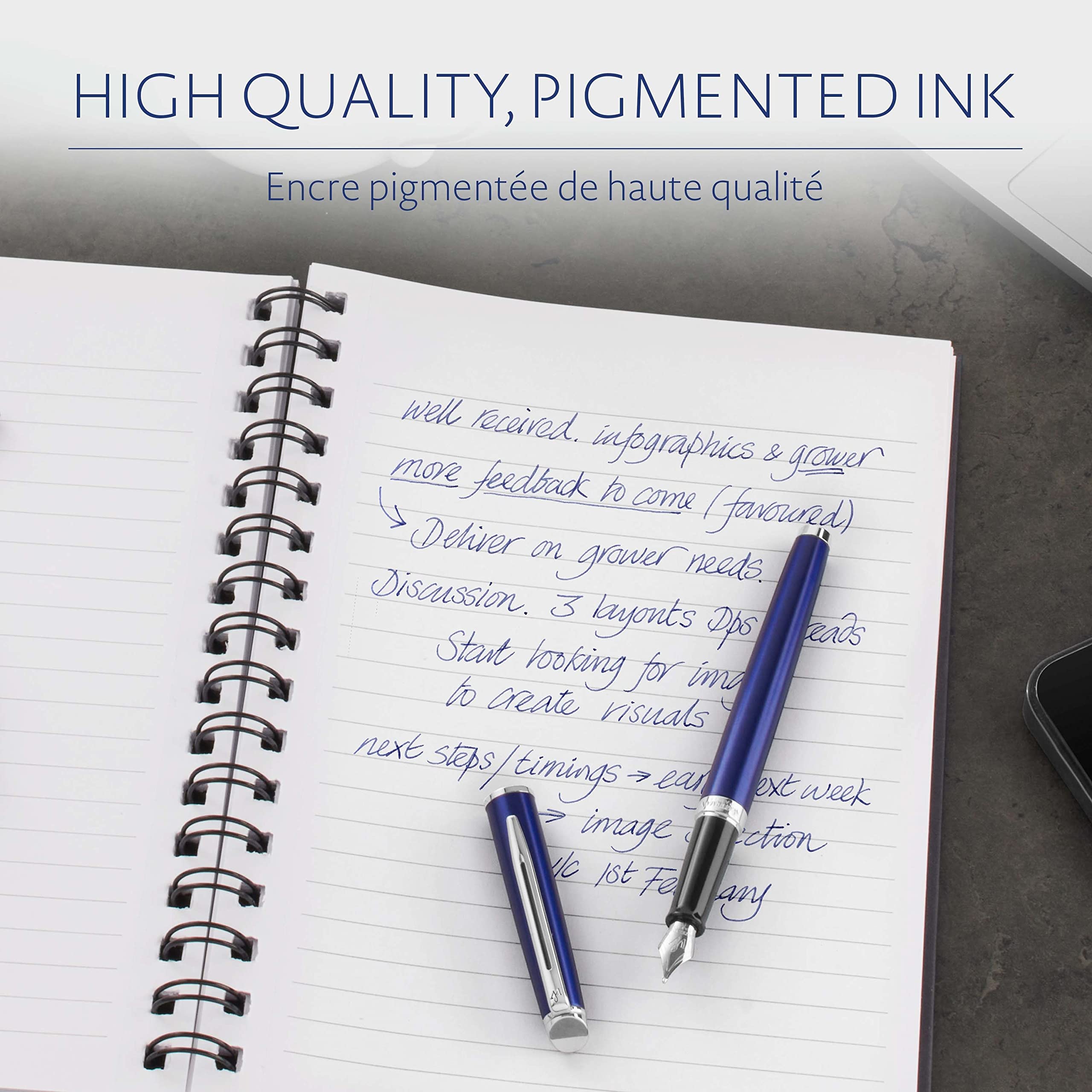 Waterman Fountain Pen Refills - Long Cartridges, Mysterious Blue Ink | 8 Count 4