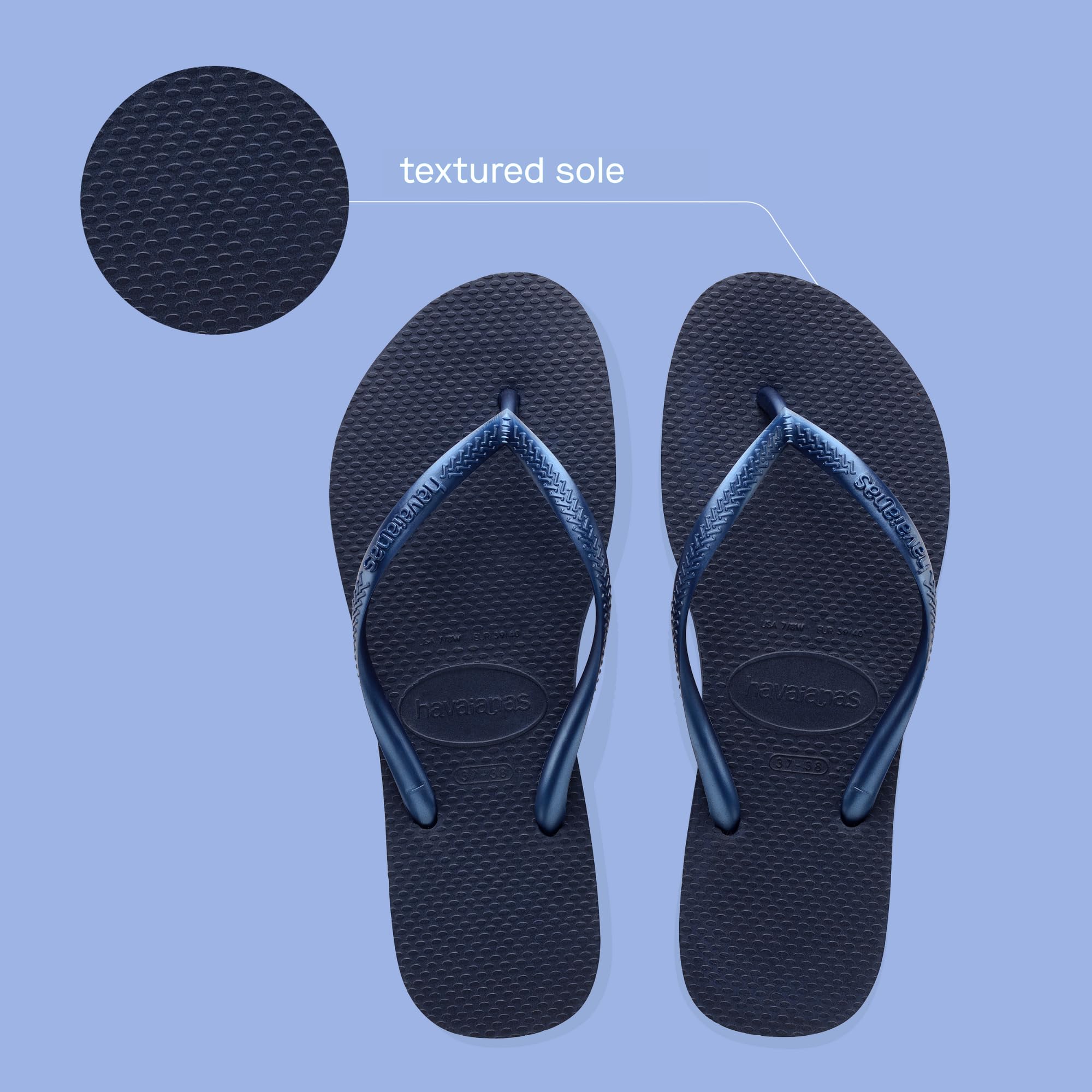 Havaianas Slim Women Flip-Flop | Navy Blue | Size 8 UK | Rubber 3