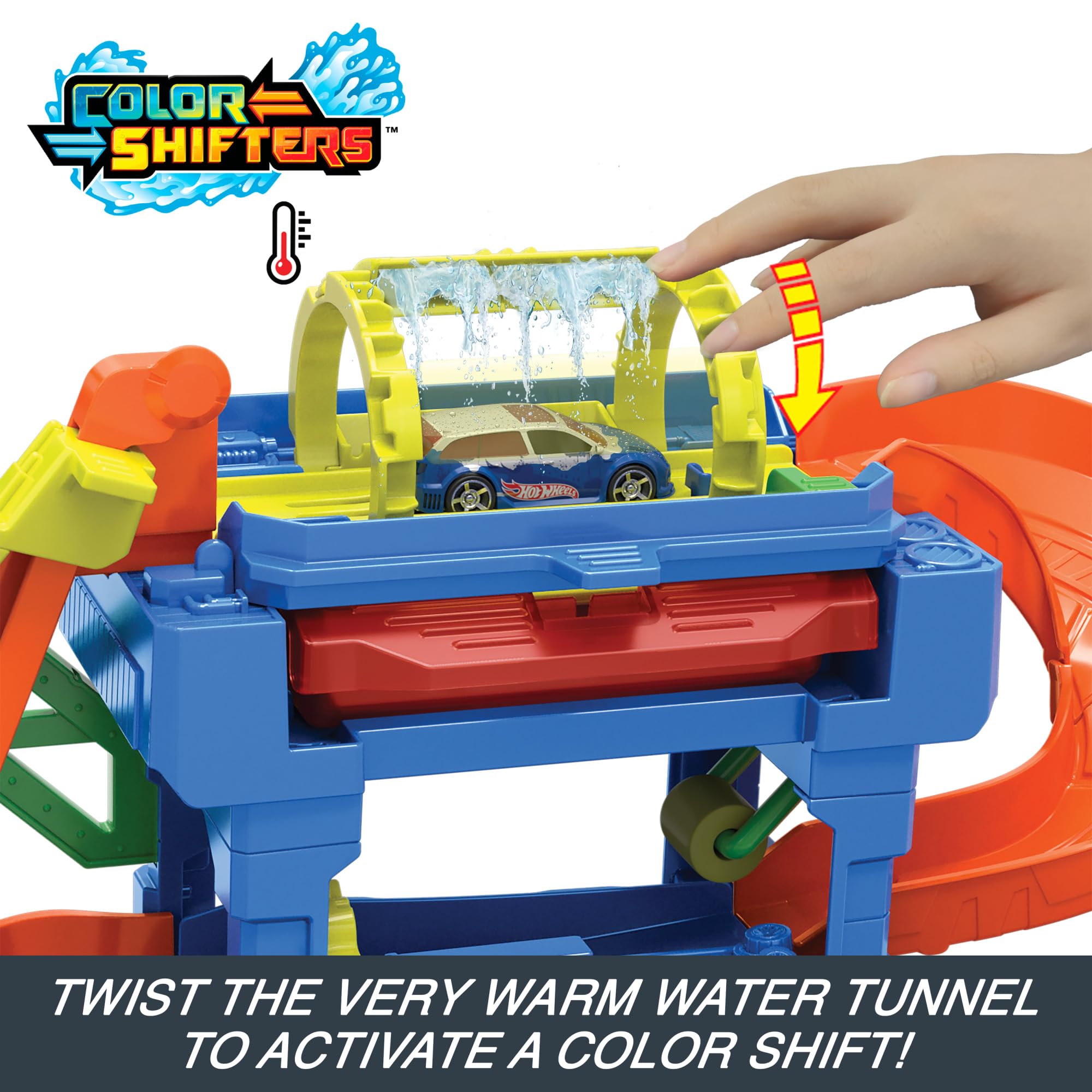 Hot Wheels City Tunnel Twist Car Wash Playset - Color Changing Fun | 1:64 Scale | Ages 3+ 4