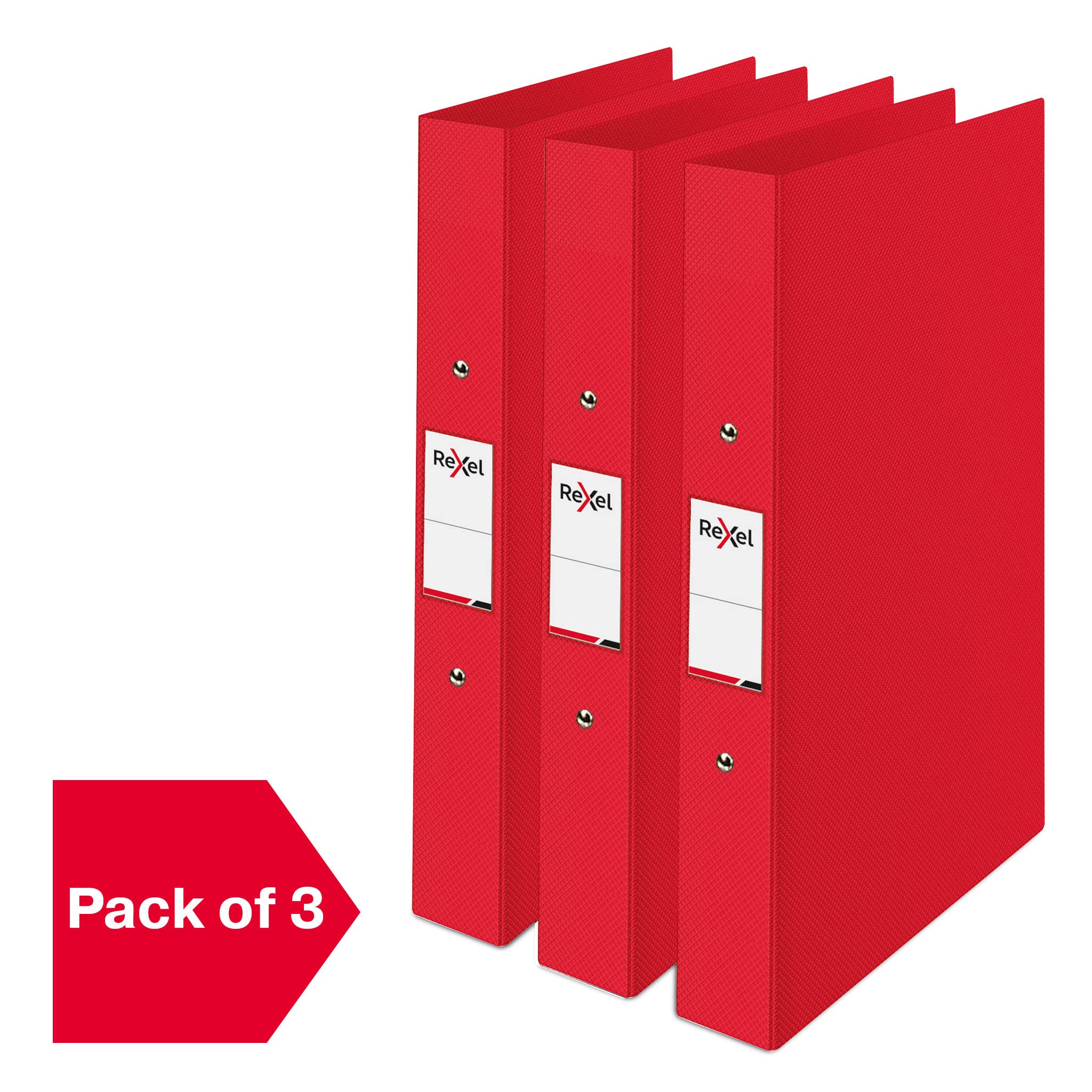 Rexel Choices A4 O-Ring Binder - 25mm Spine, 190 Sheet Capacity, Red | 3 Pack 3